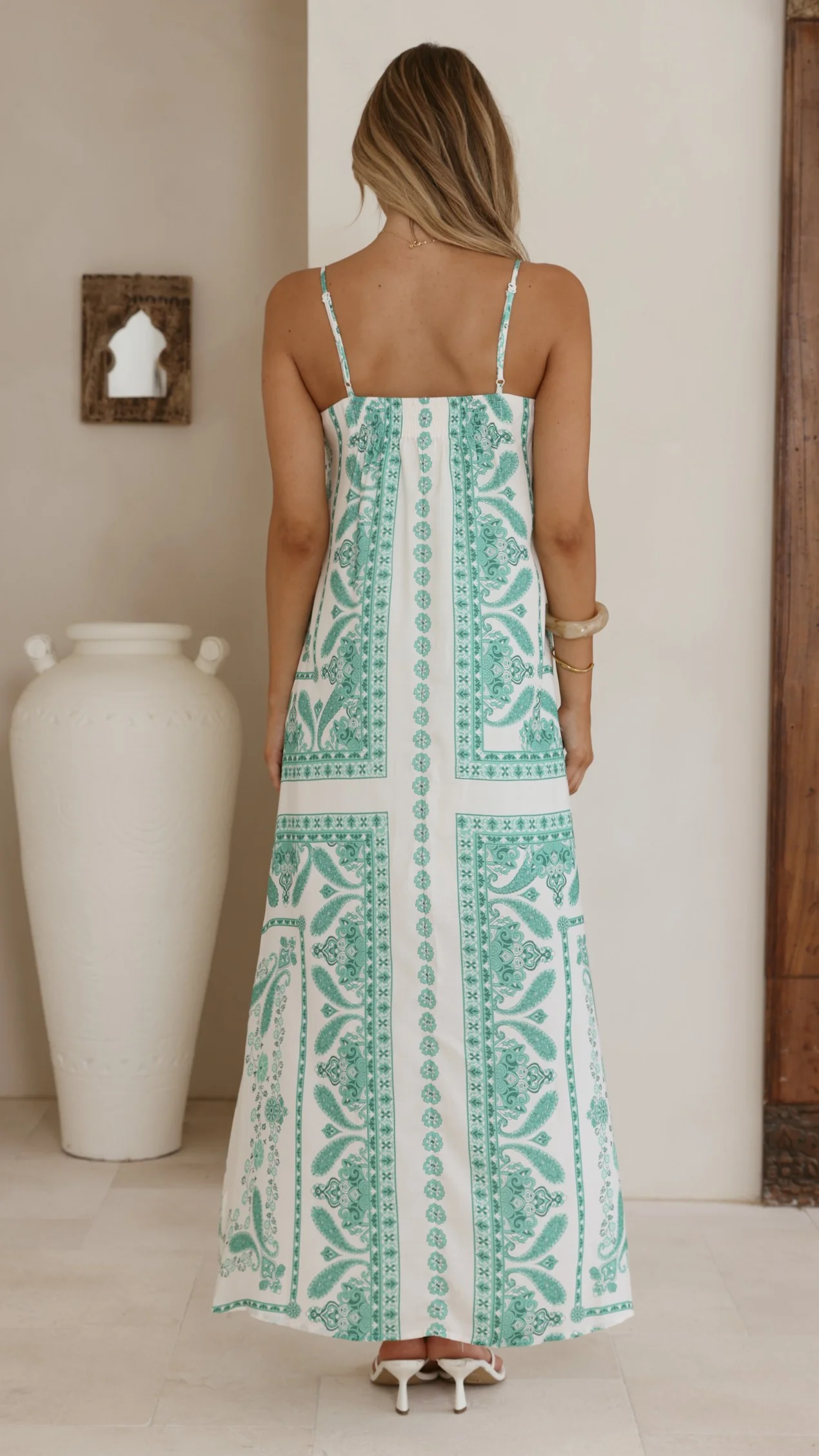 Talise Maxi Dress- Green Aztec - Image 2