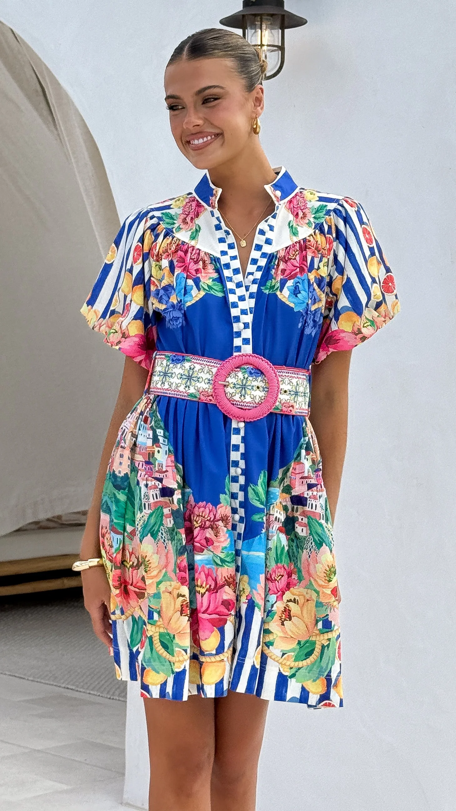 Talisha Mini Dress - Positano Cobalt - Image 7