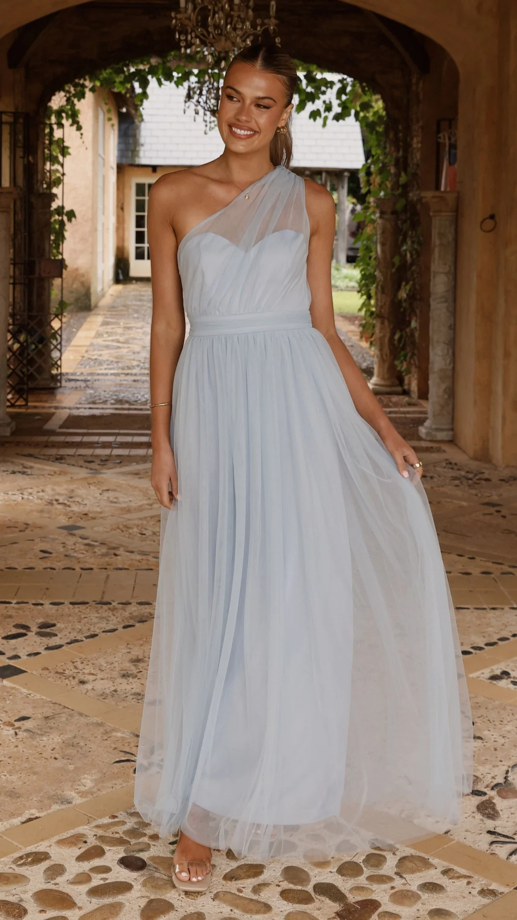 Talissa Tulle Maxi Dress - Blue - Image 4