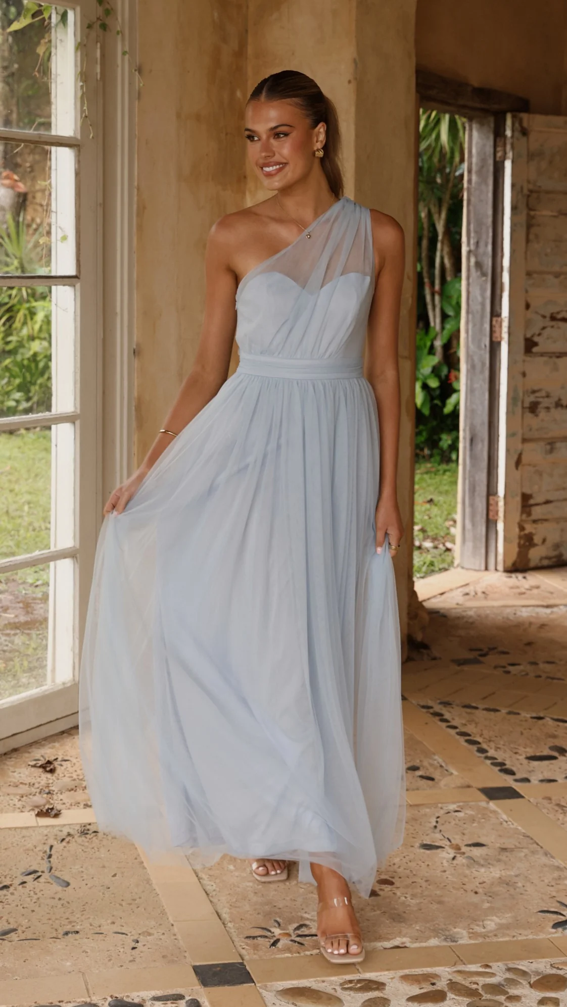 Talissa Tulle Maxi Dress - Blue - Image 7
