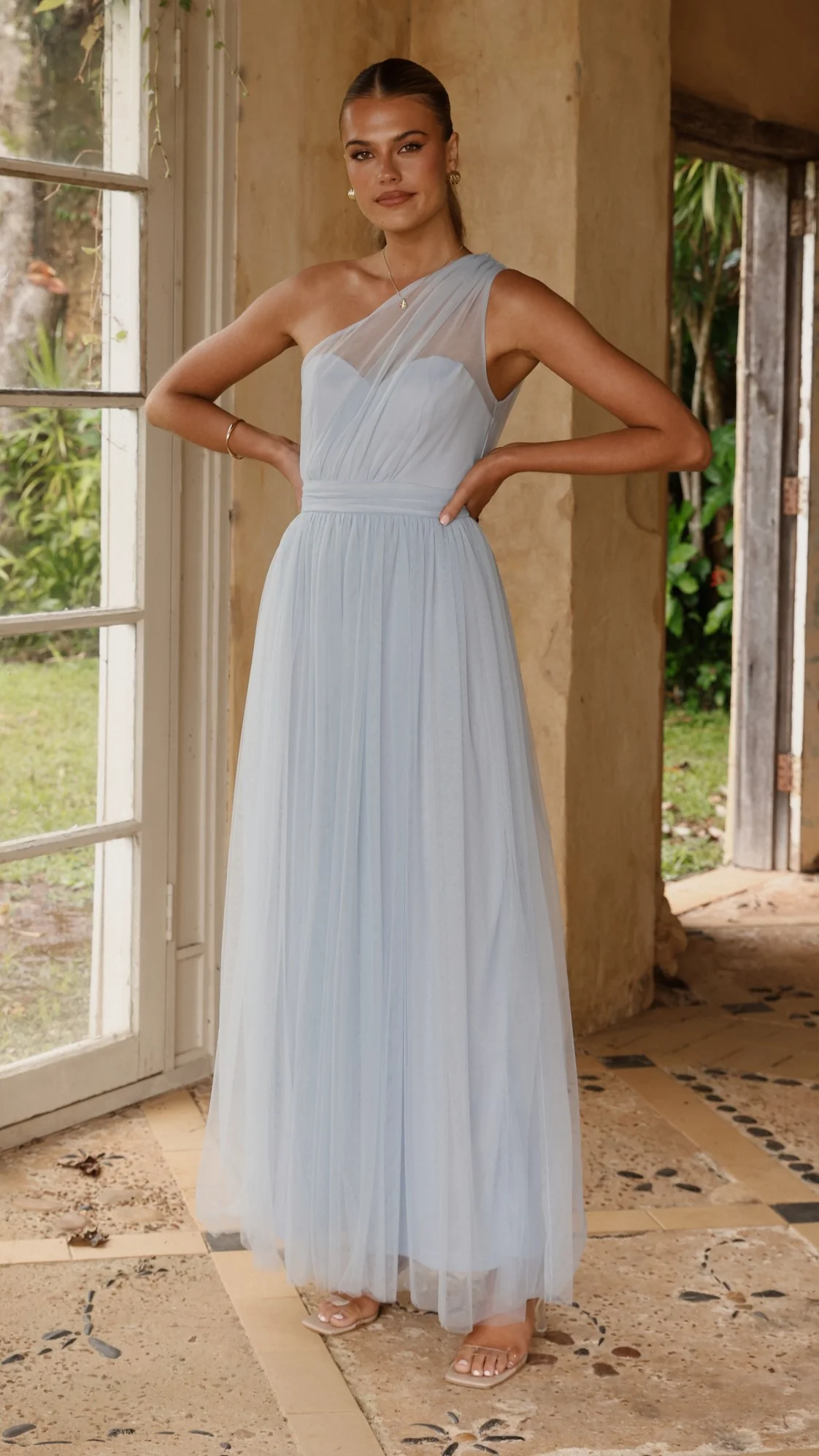 Talissa Tulle Maxi Dress - Blue - Image 9