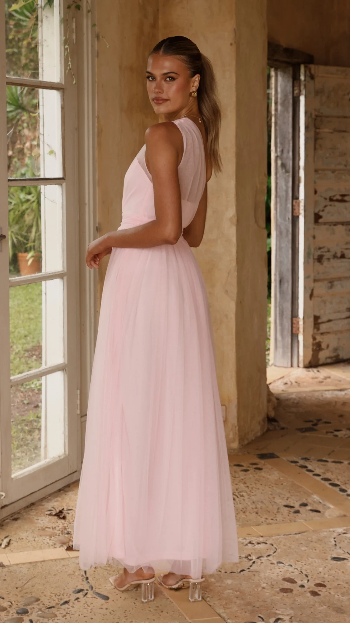 Talissa Tulle Maxi Dress - Pink - Image 2