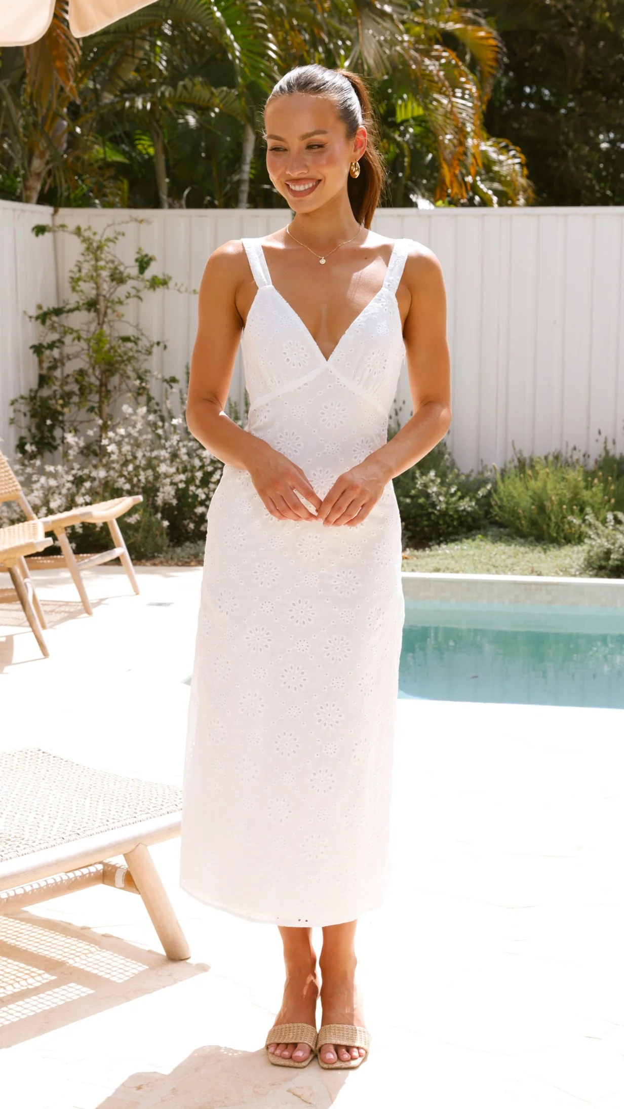 Tallulah Midi Dress - White - Image 7
