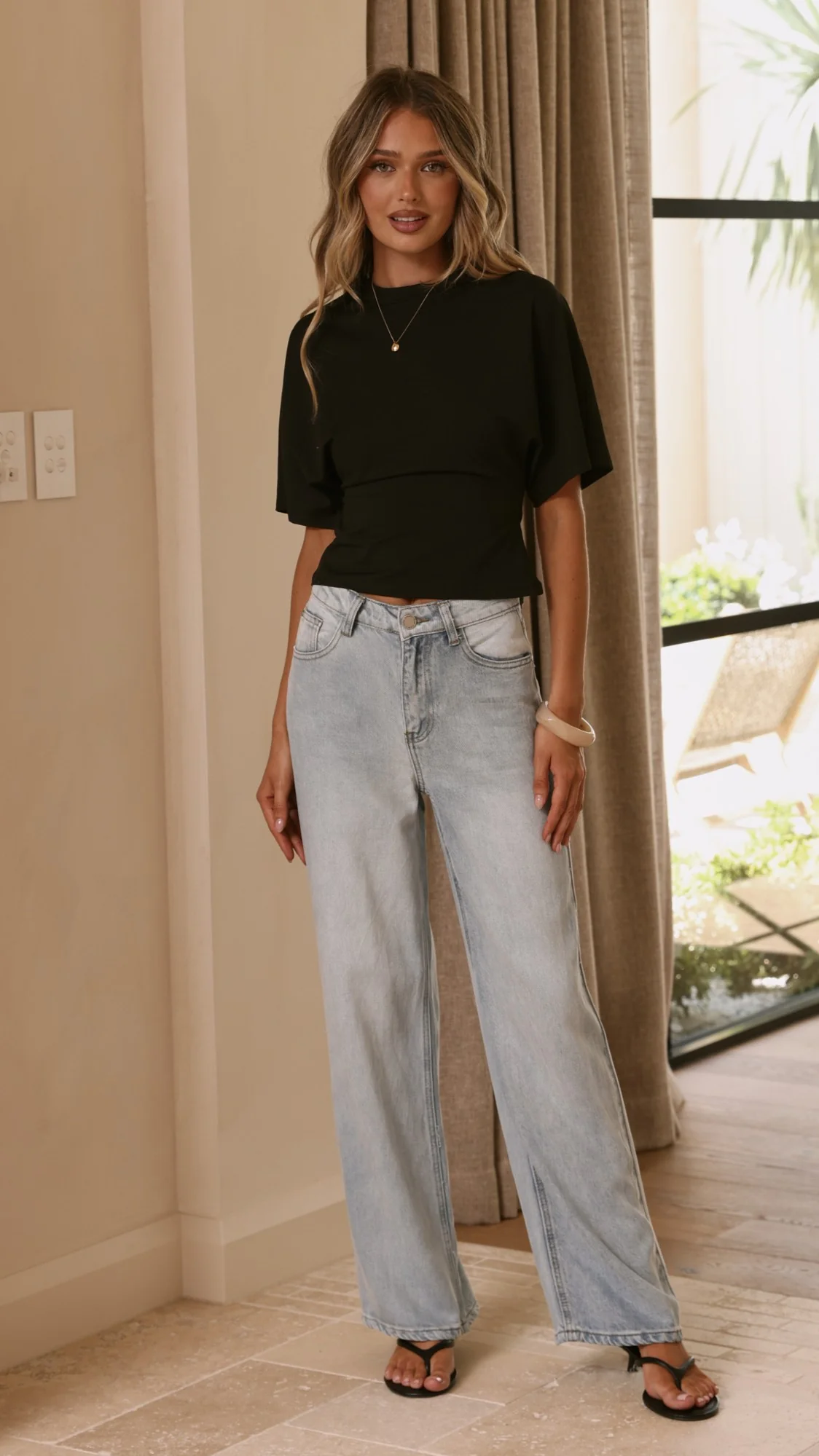Tarah Straight Leg Jeans - Light Blue Denim - Image 6