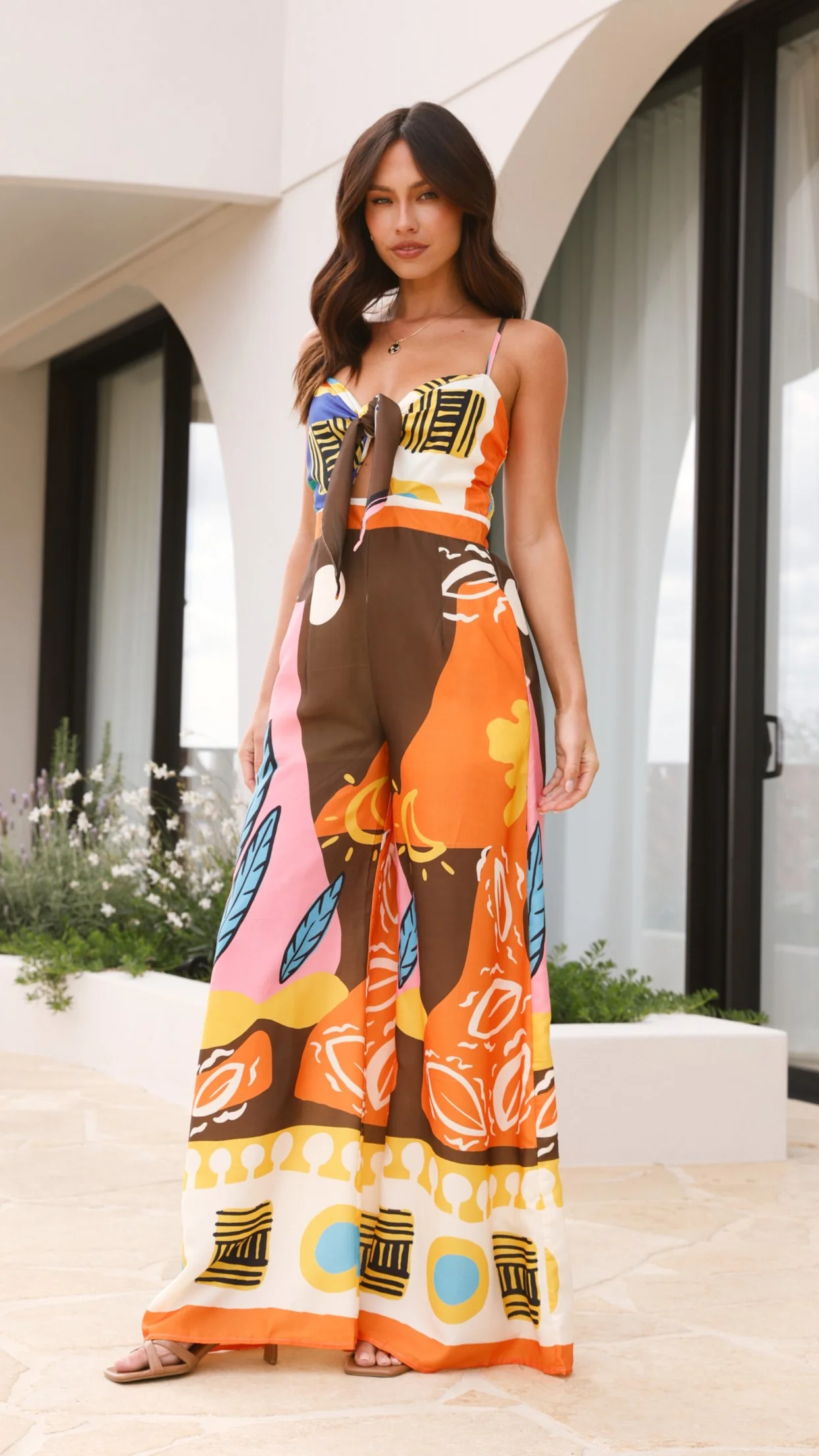 Teresa Jumpsuit - Brown/Orange - Image 9