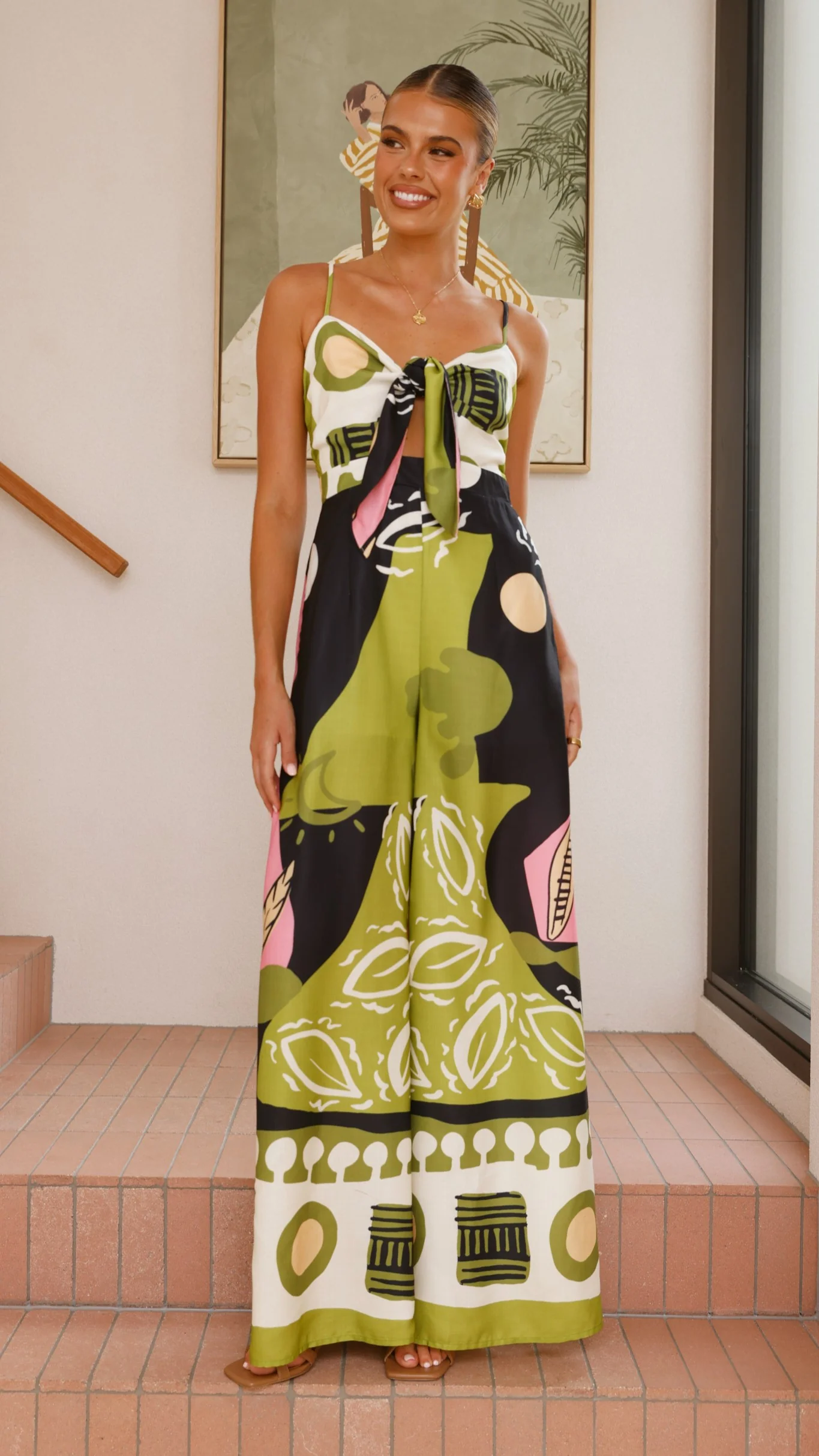 Teresa Jumpsuit - Green/Pink - Image 4