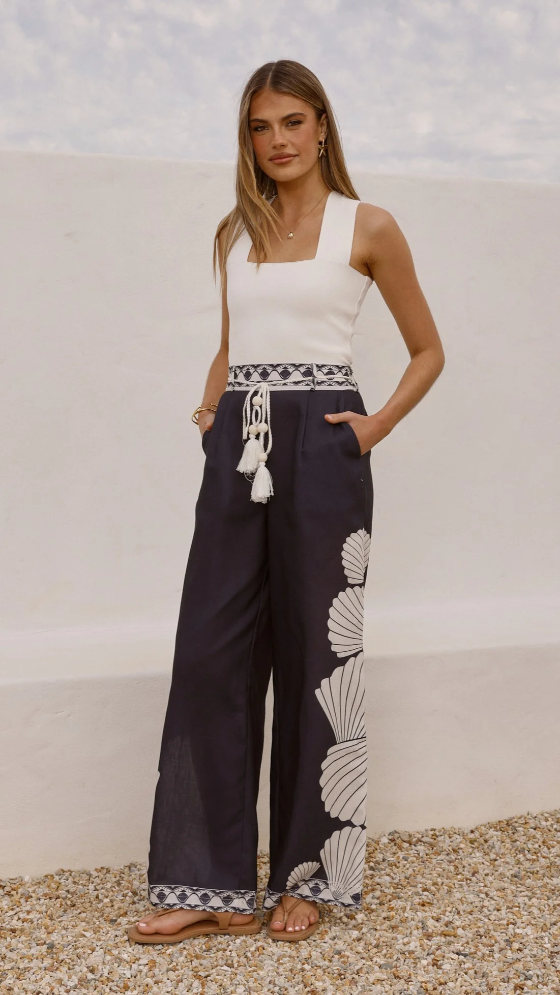 Tessa Wide Leg Pants - Black - Image 3