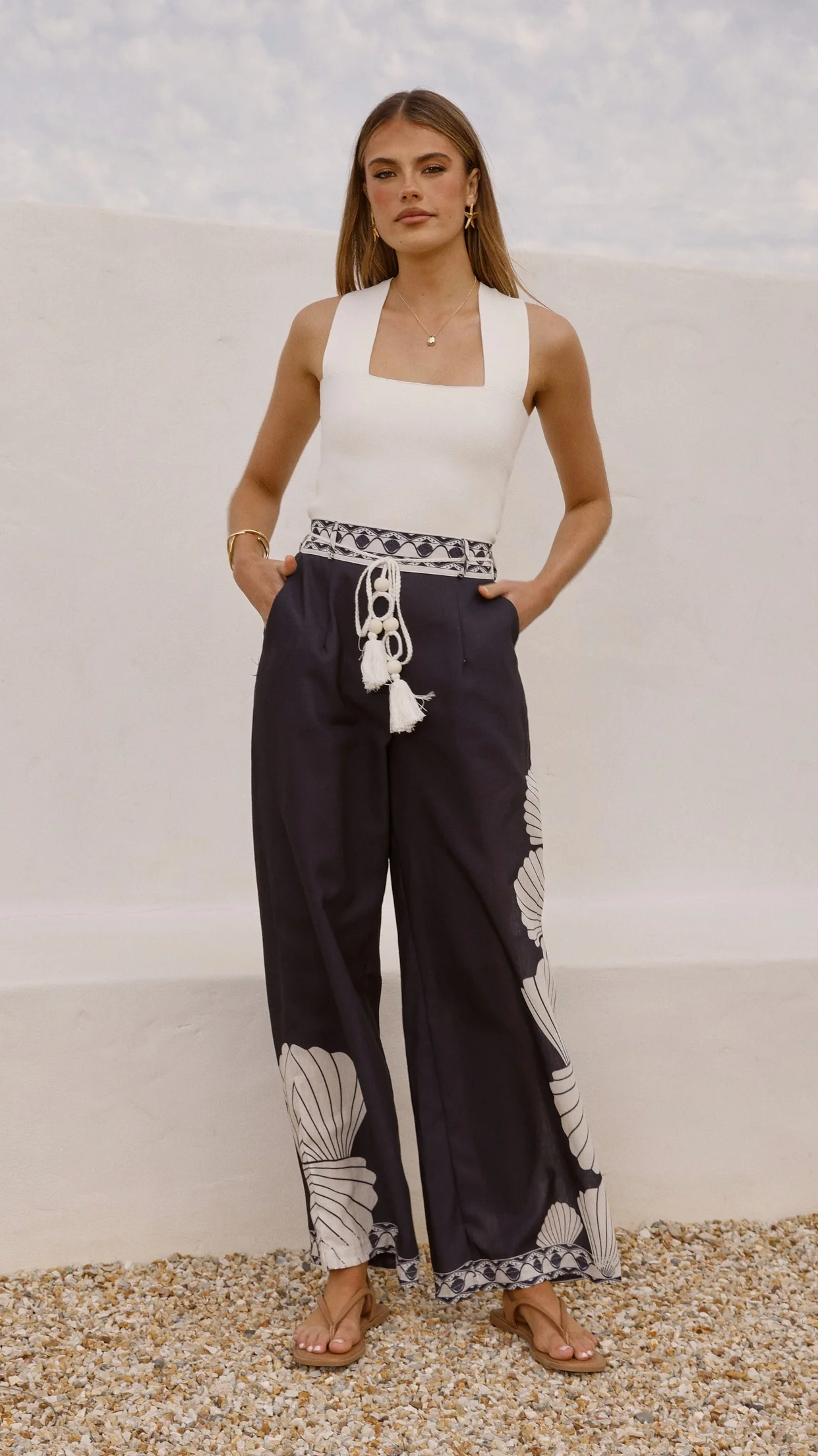 Tessa Wide Leg Pants - Black - Image 6