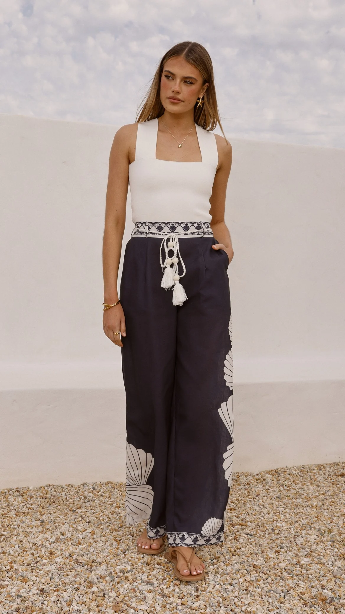 Tessa Wide Leg Pants - Black - Image 7