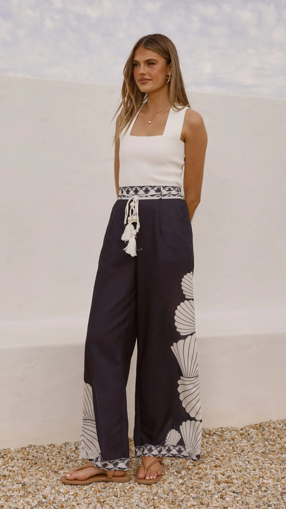 Tessa Wide Leg Pants - Black - Image 8