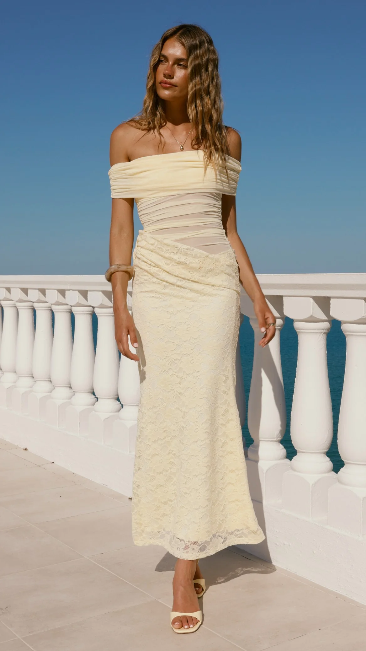 Tiarna Off The Shoulder Maxi Dress - Yellow - Image 13