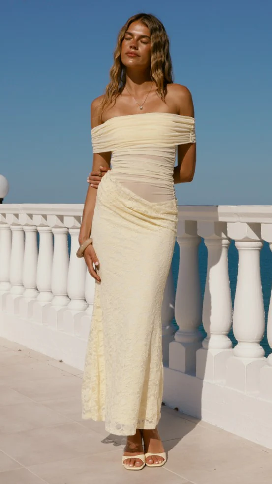Tiarna Off The Shoulder Maxi Dress - Yellow - Image 16