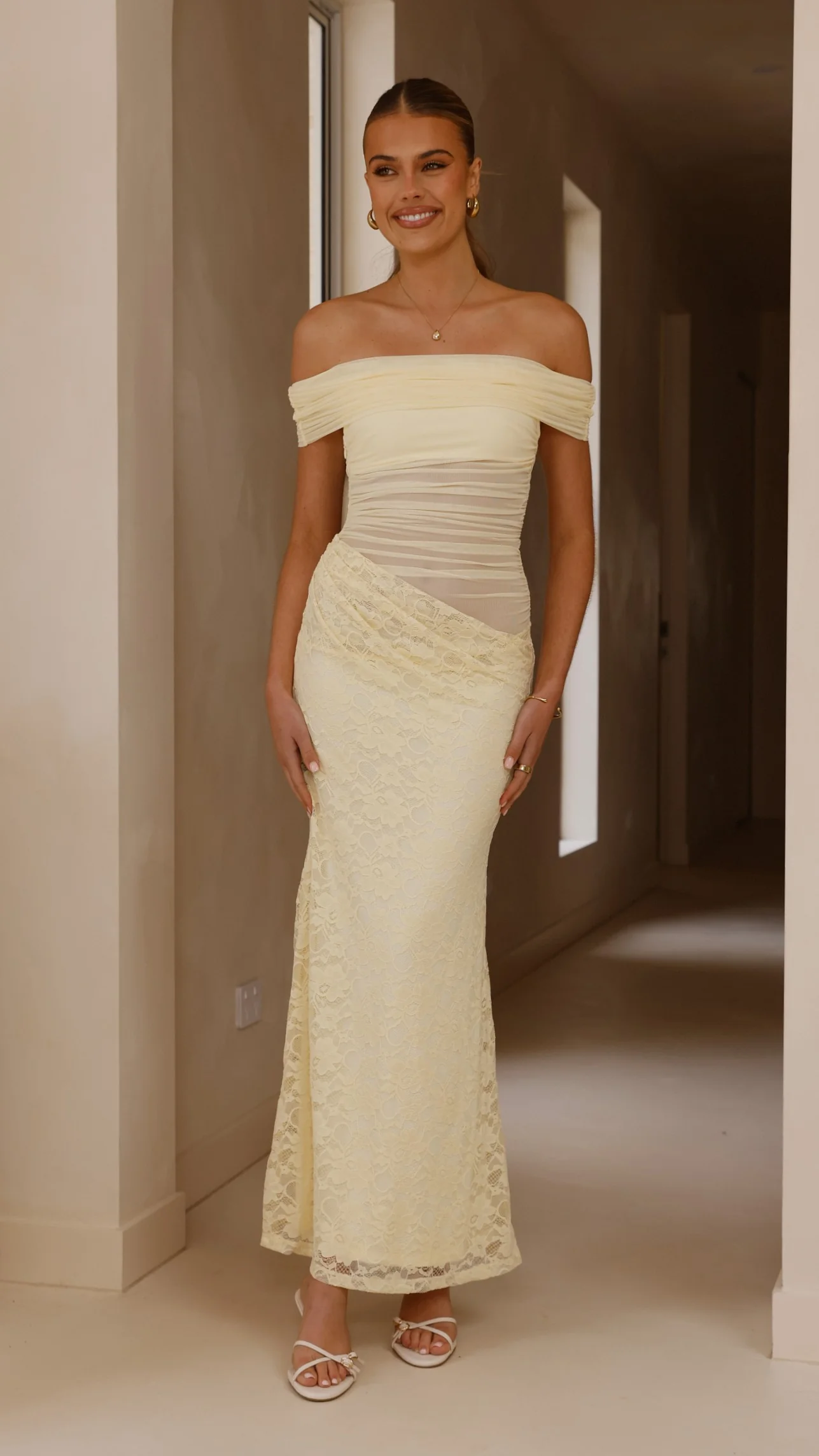 Tiarna Off The Shoulder Maxi Dress - Yellow - Image 7