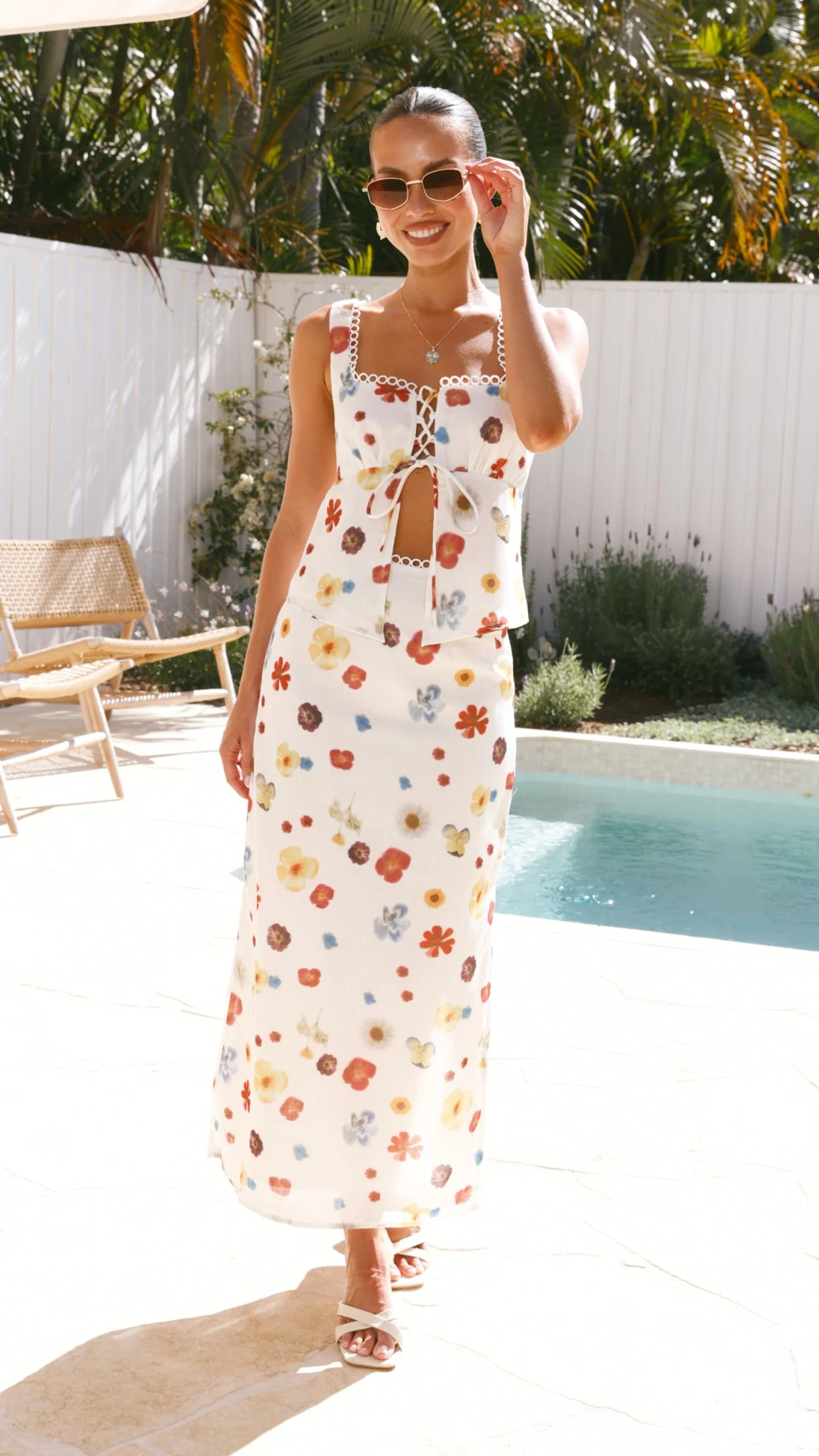 Vaiana Maxi Skirt - Cream / Floral - Image 8