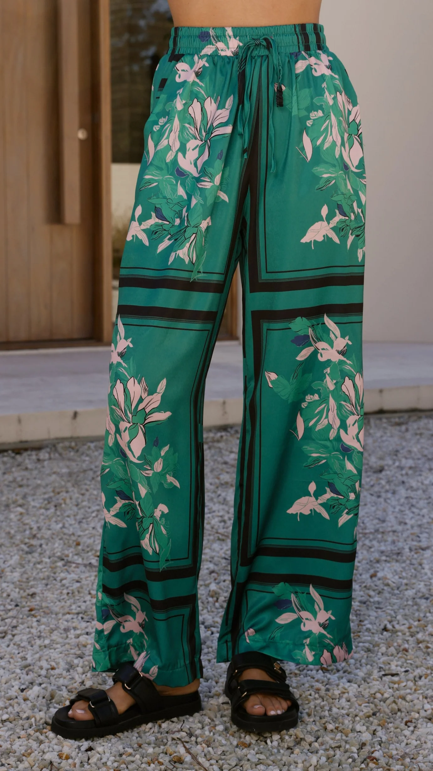 Valene Pants - Green/Pink Print - Image 2