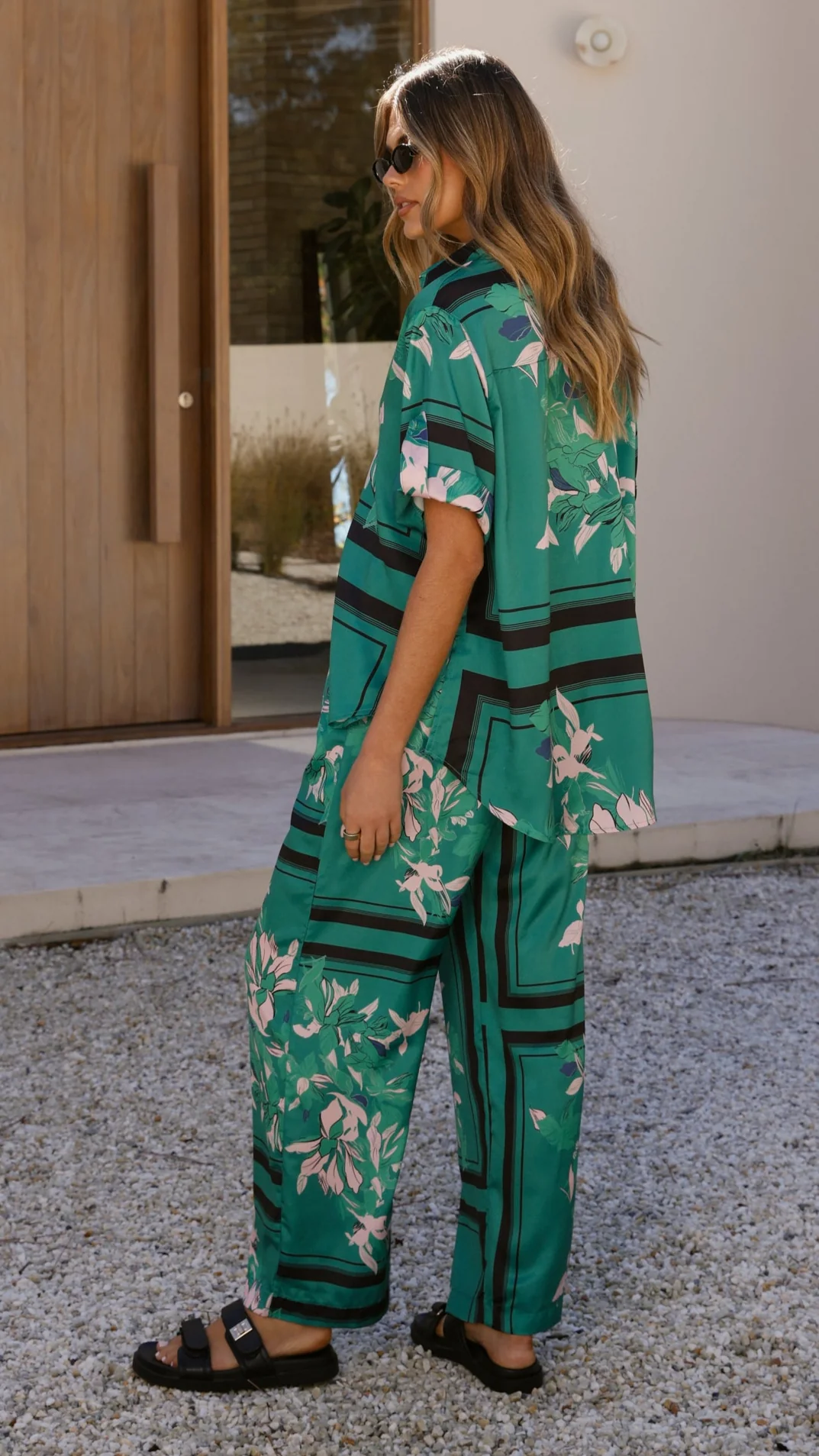 Valene Pants - Green/Pink Print - Image 9