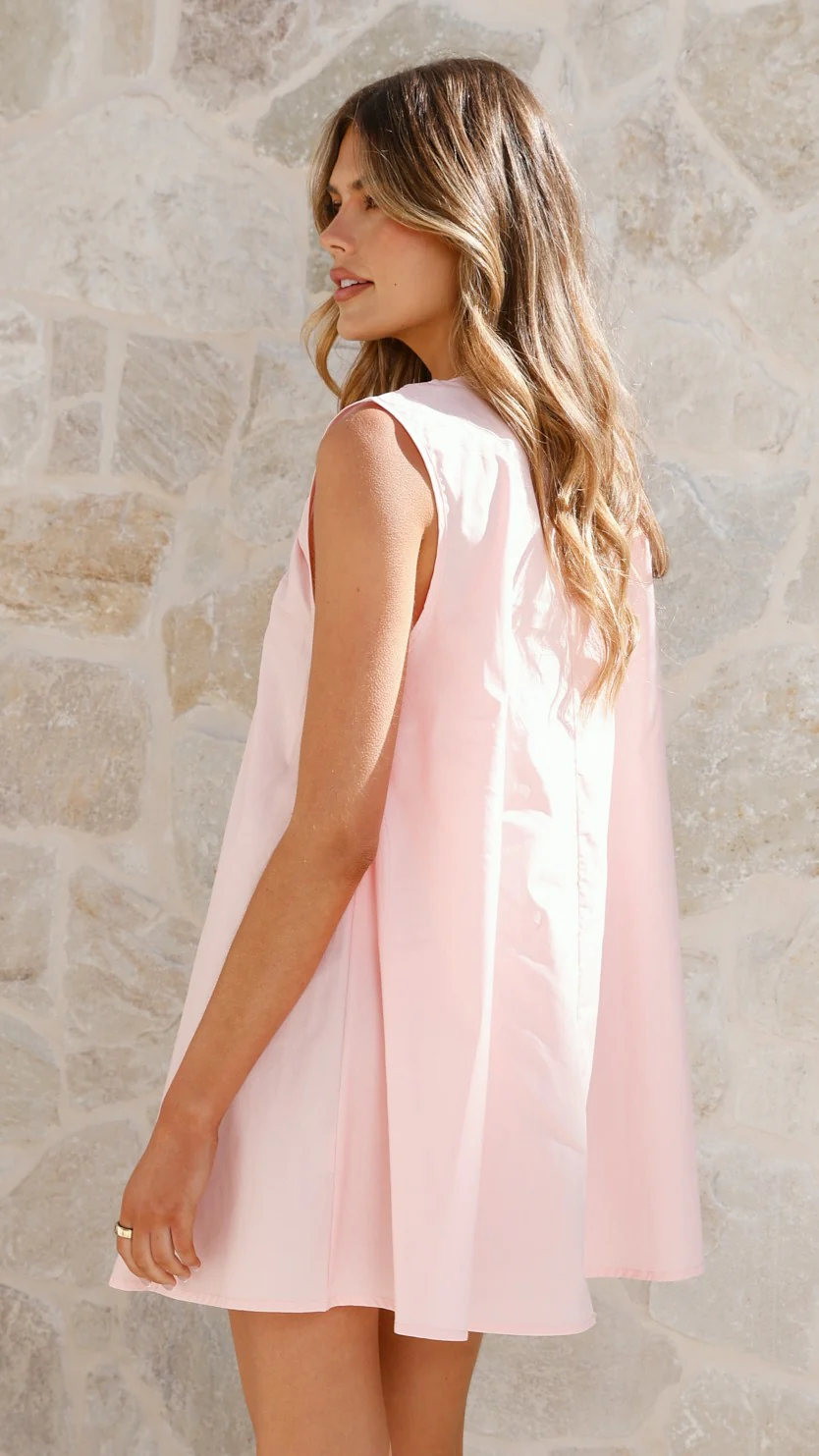 Vanessa Oversized Mini Dress - Pink - Image 2
