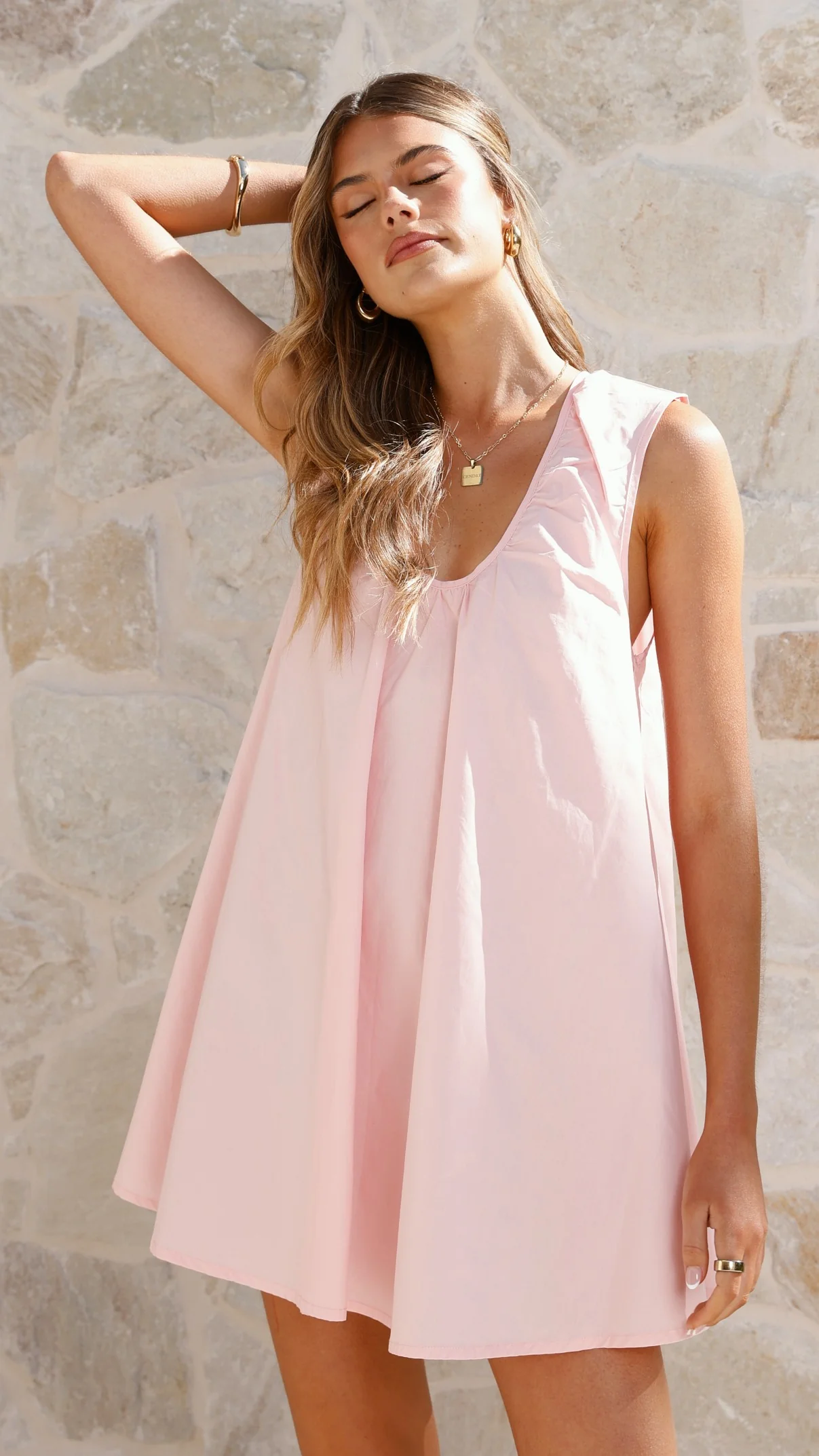 Vanessa Oversized Mini Dress - Pink - Image 9