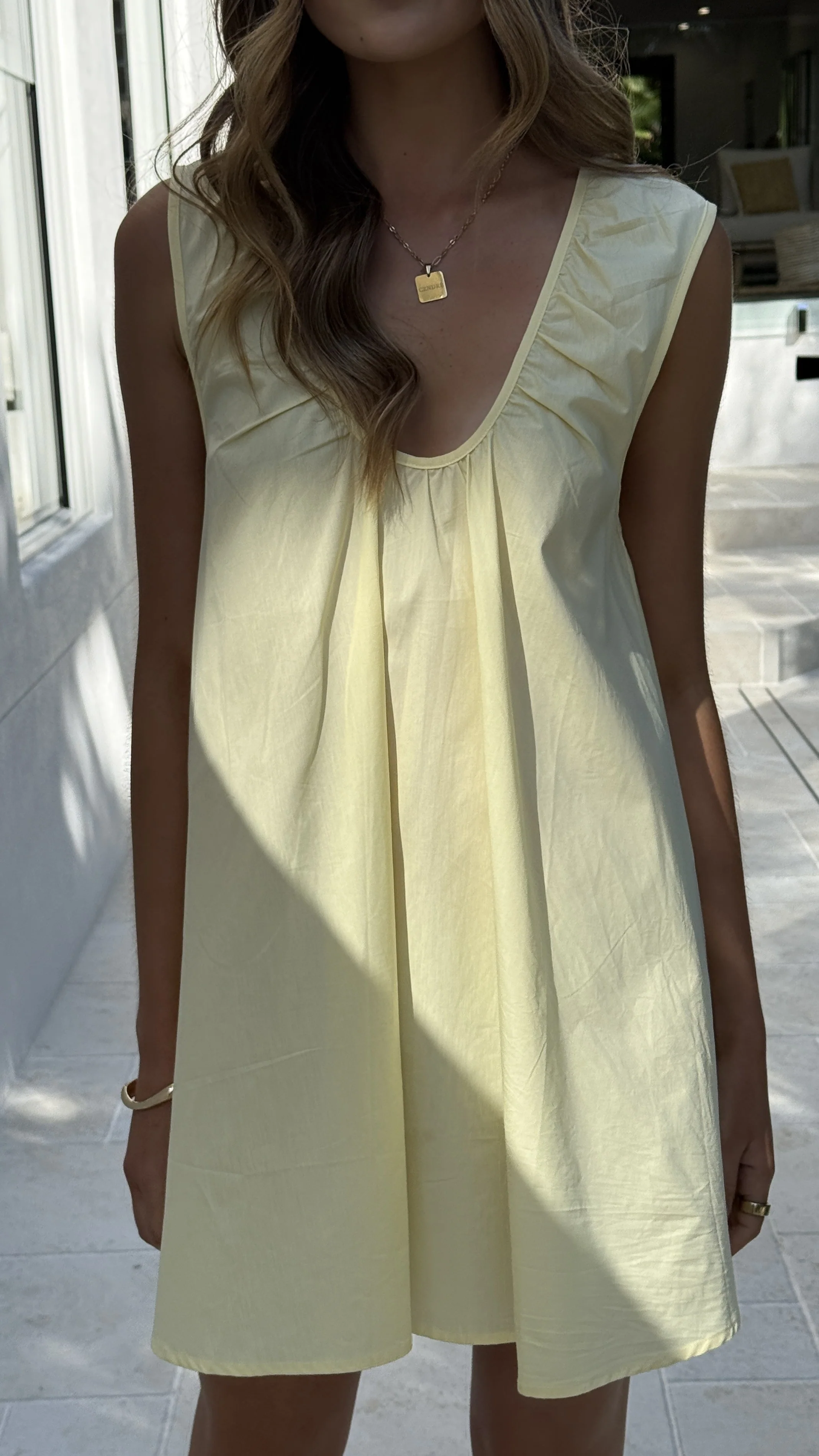 Vanessa Oversized Mini Dress - Yellow - Image 3