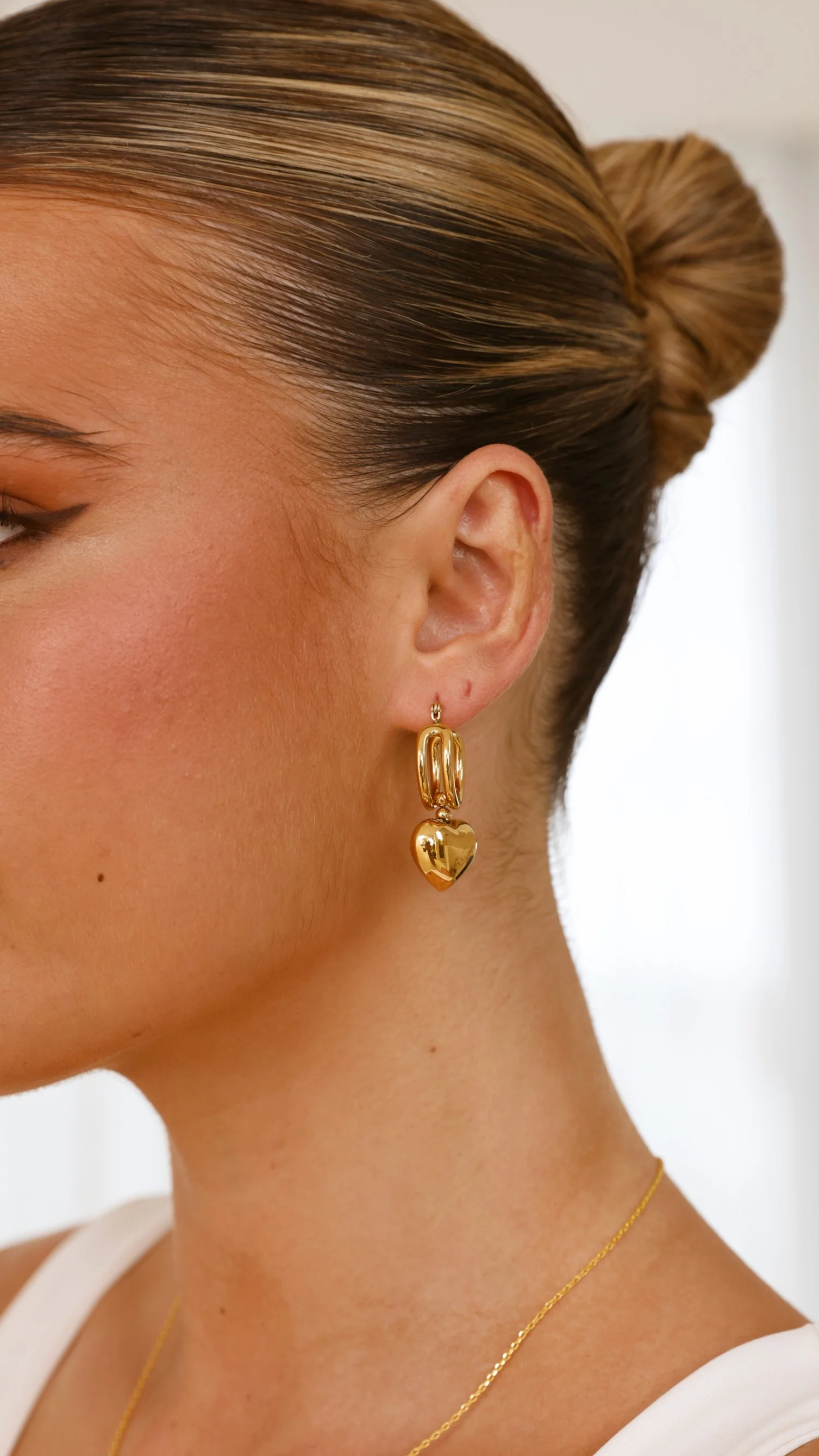 Varick Heart Earrings - Gold - Image 2