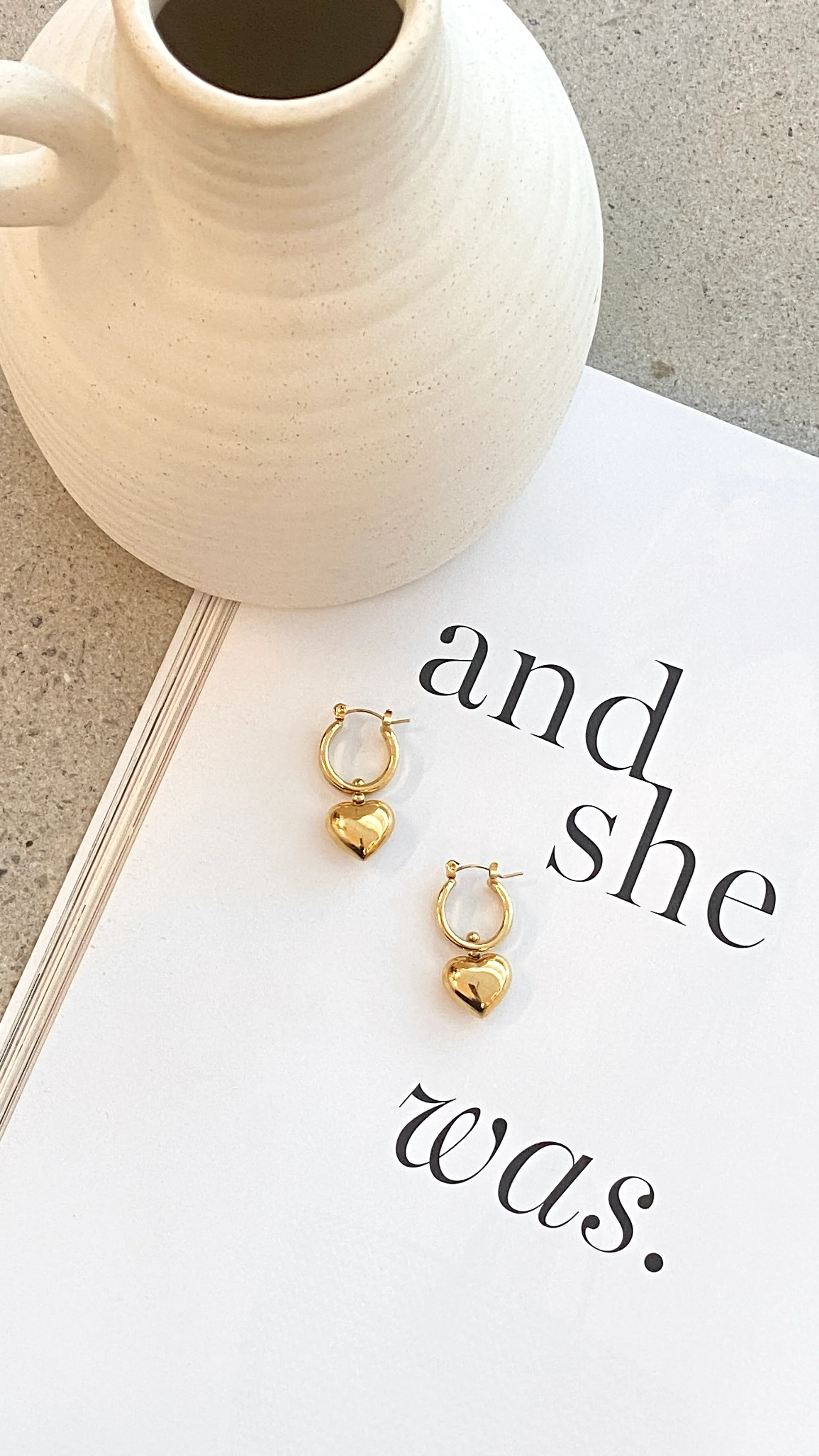 Varick Heart Earrings - Gold - Image 3