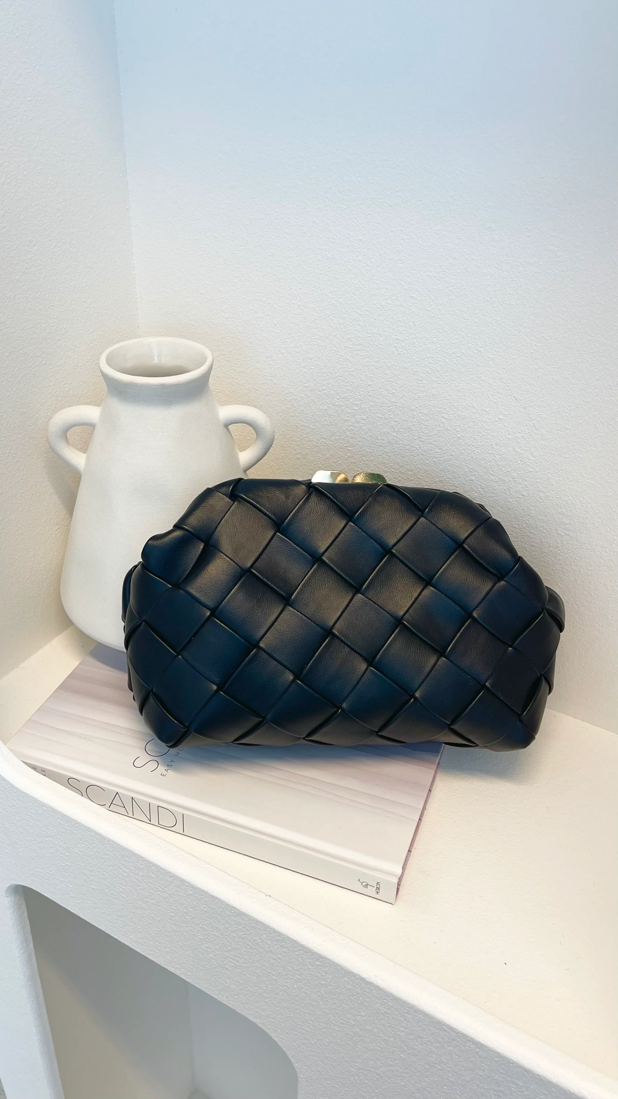 Vasanti Woven Clutch - Black - Image 3