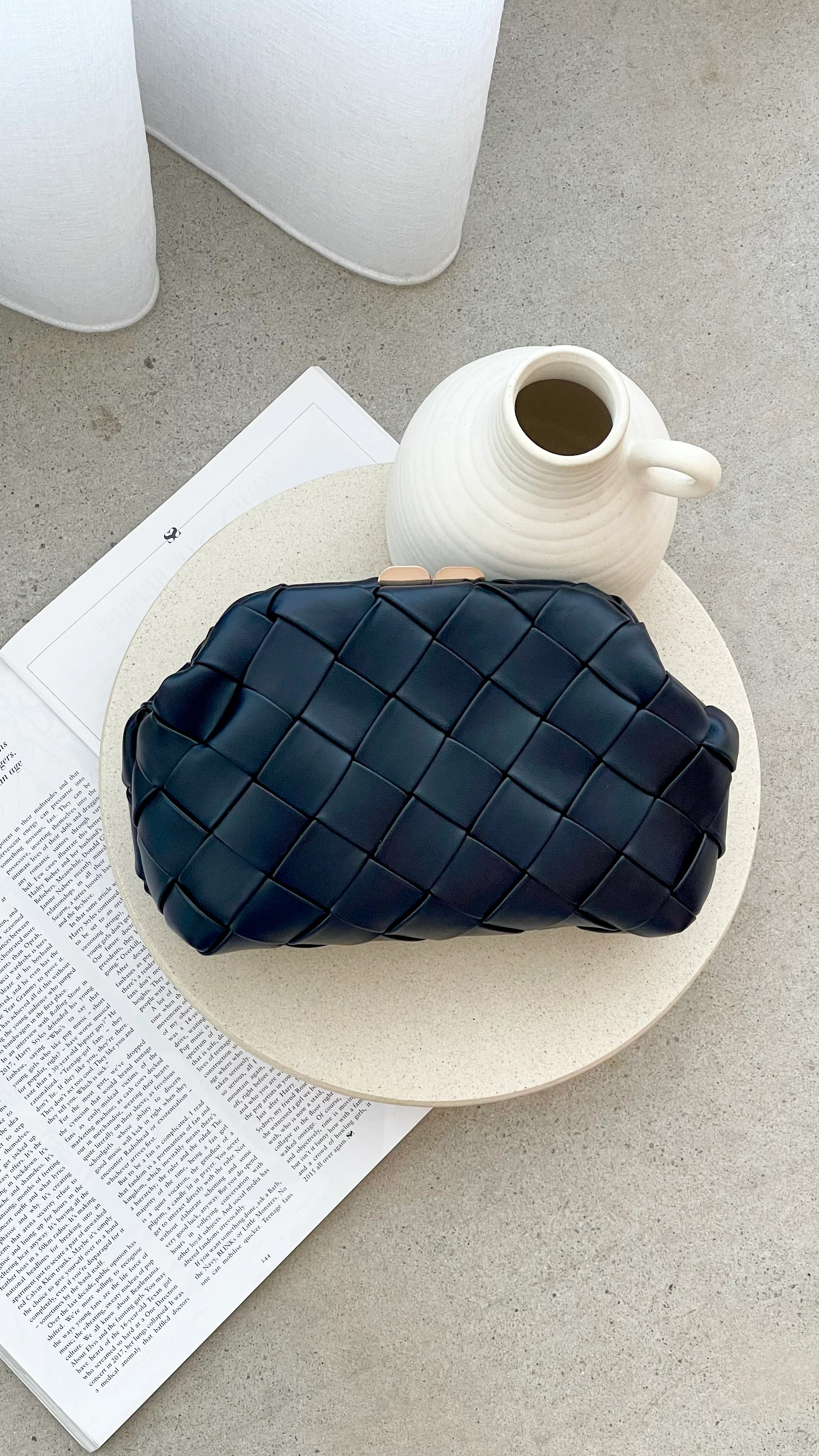 Vasanti Woven Clutch - Black - Image 5