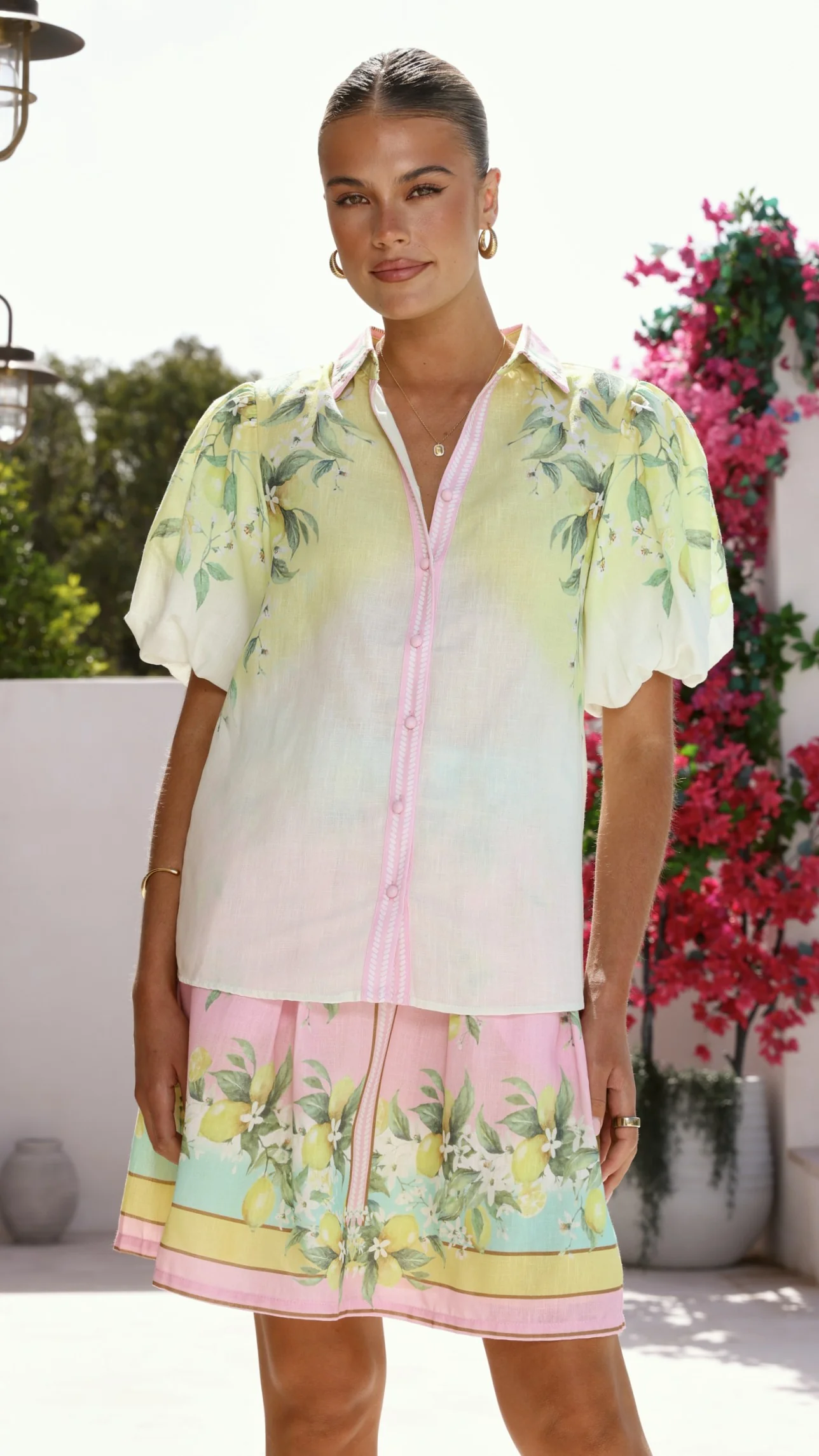 Verena Button Up Shirt - Rosé Lemonade - Image 5
