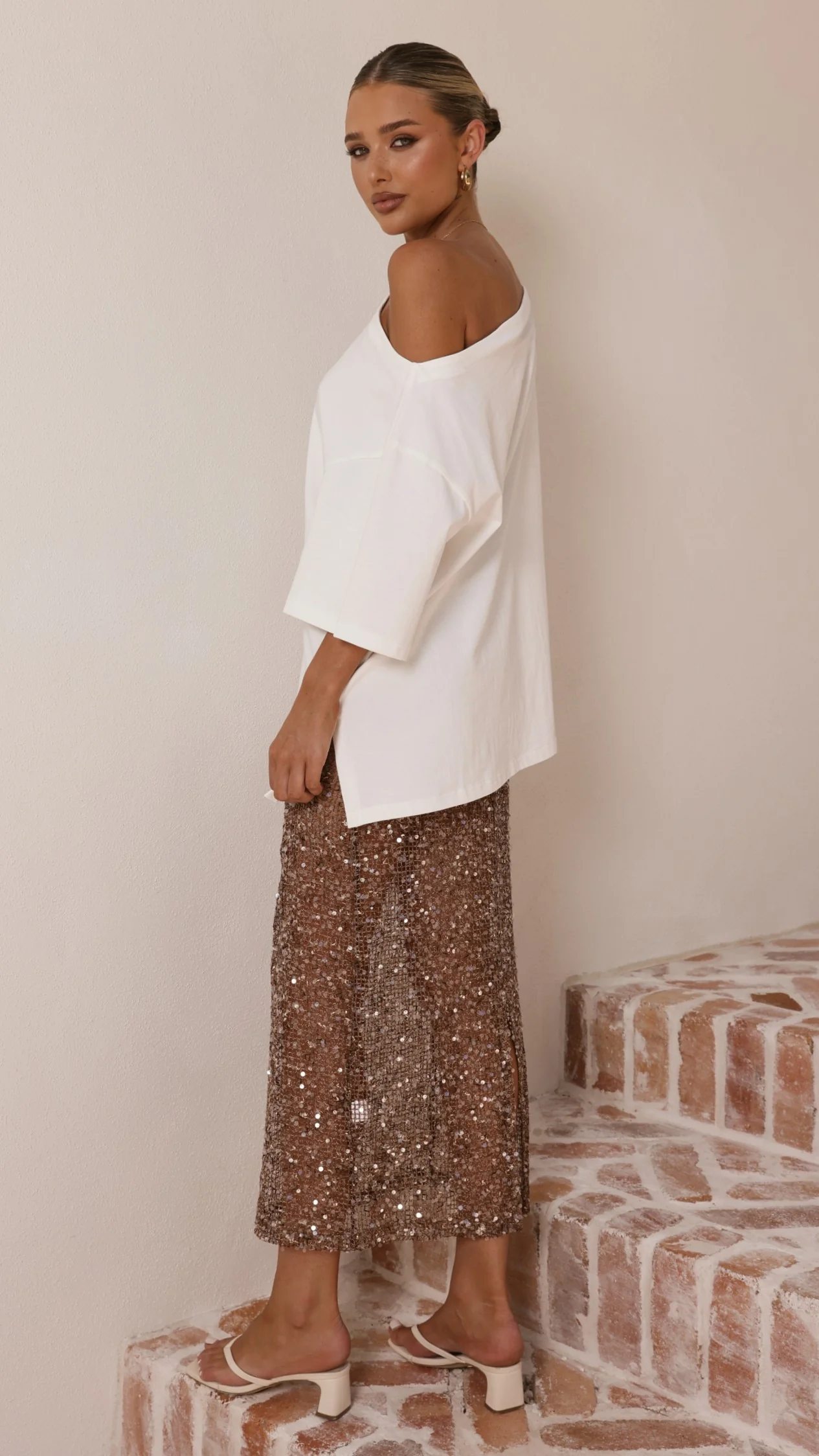 Verlo Sequins Maxi Skirt - Mocha - Image 12