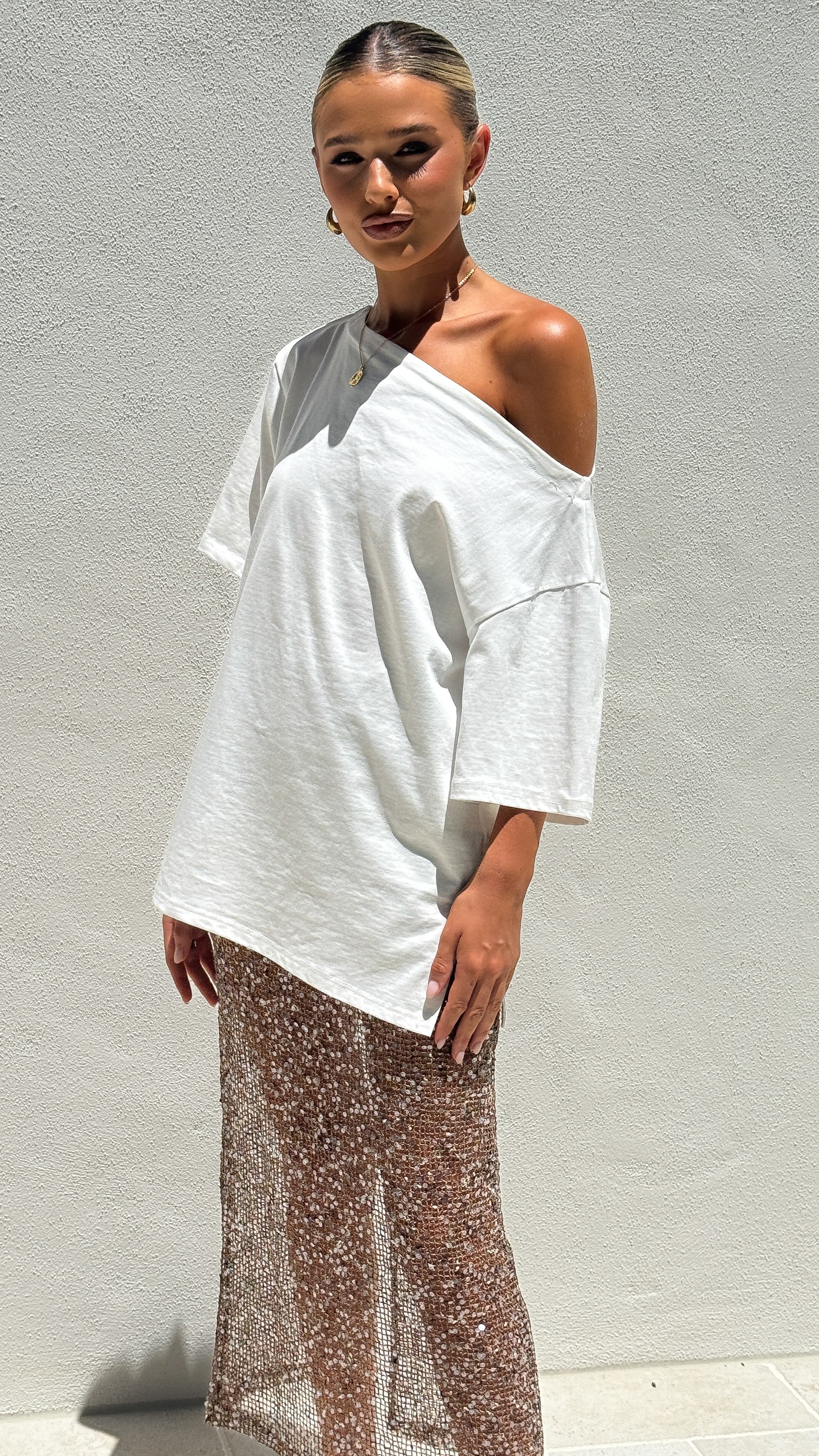 Verlo Sequins Maxi Skirt - Mocha - Image 4