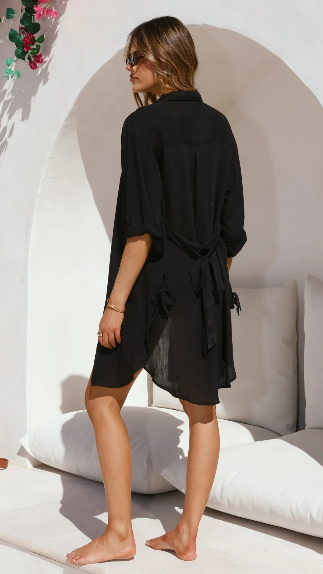 Vesper  Button Down Beach Cover Up  - Black - Image 11