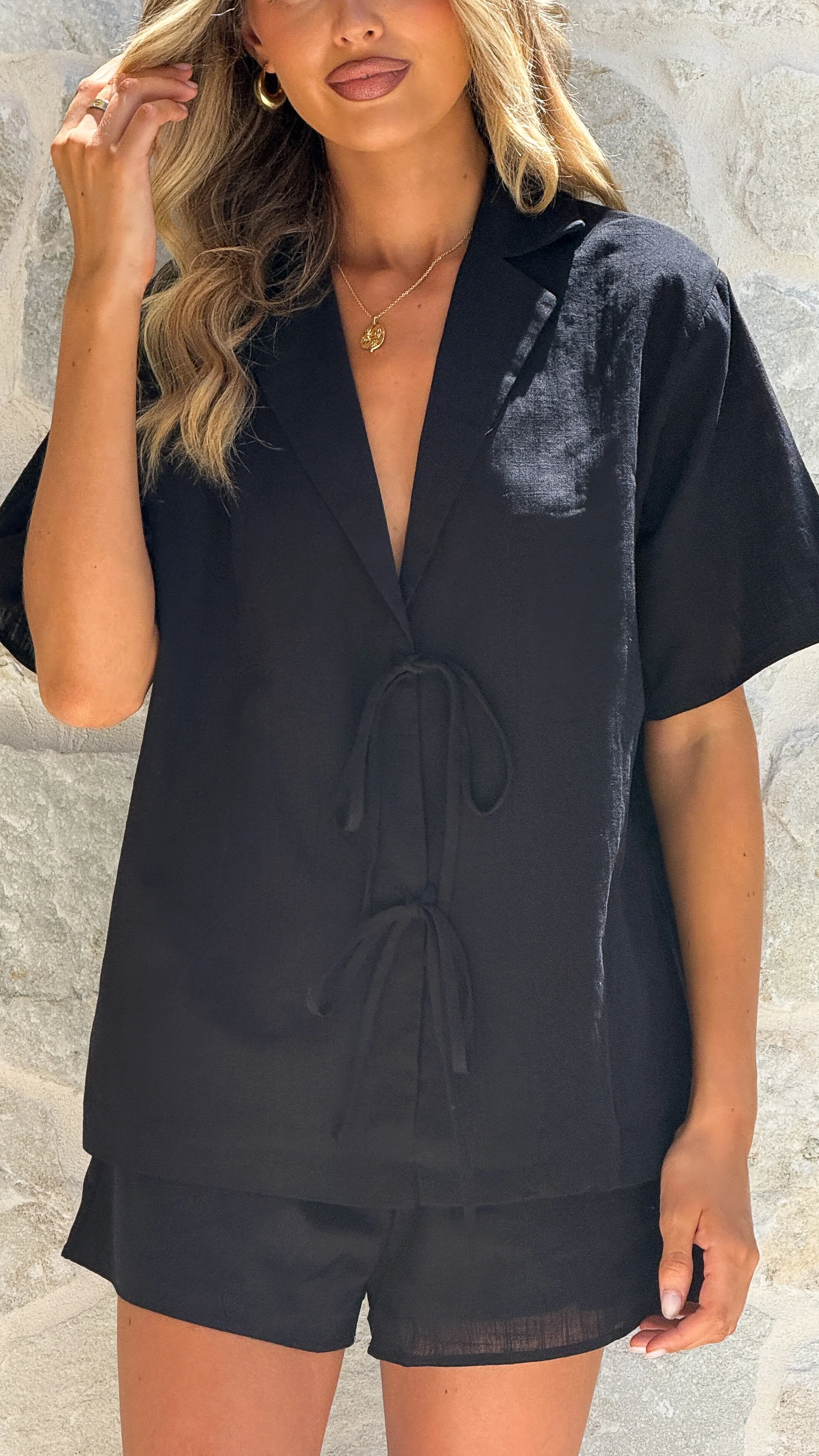 Vesper Top and Shorts Set - Black - Image 5