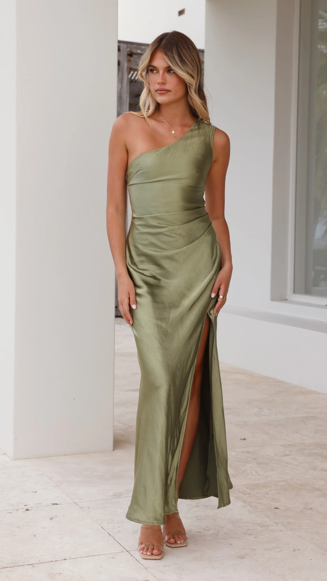 Victoria Maxi Dress - Olive - Image 19