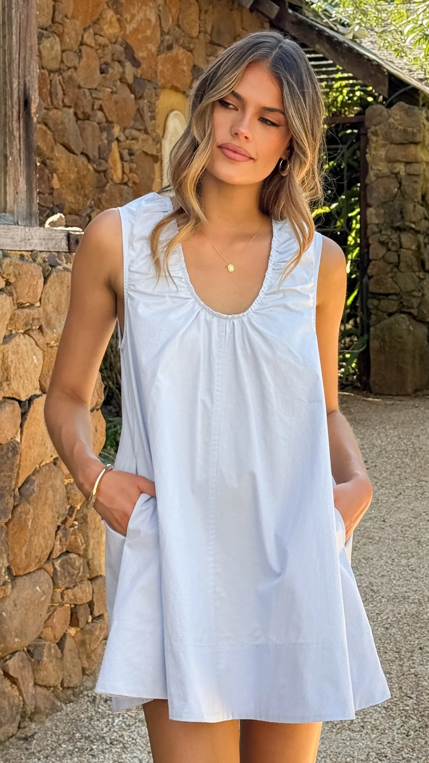 Vika Mini Dress - Blue - Image 18