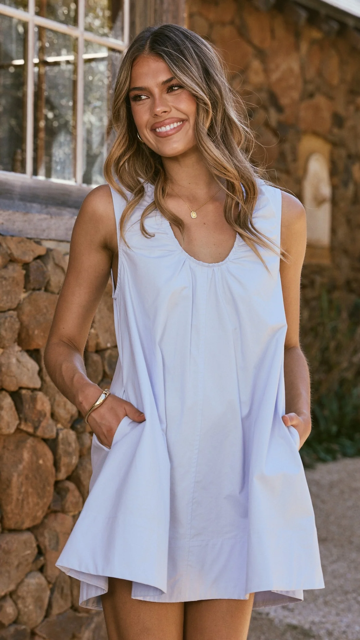 Vika Mini Dress - Blue - Image 7