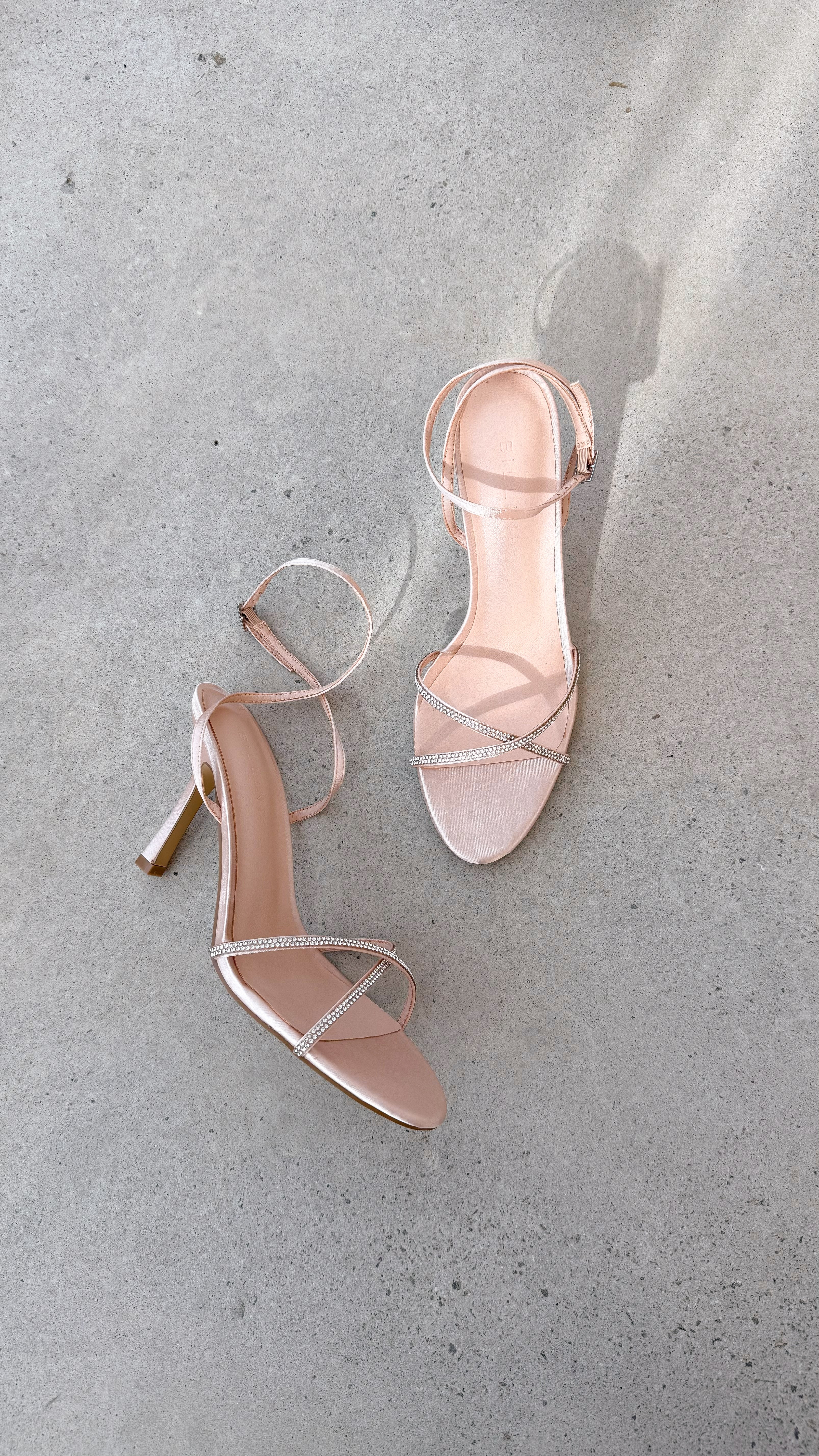 Vixin Heels - Champagne Satin Diamante - Image 5