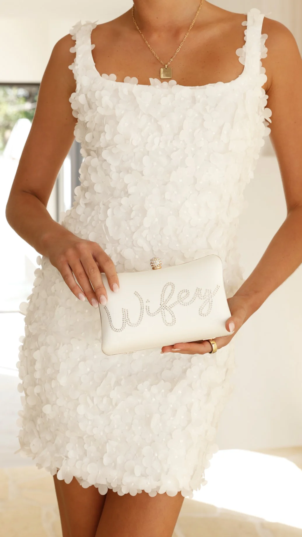 Wifey Satin Clutch - Gold - Image 5