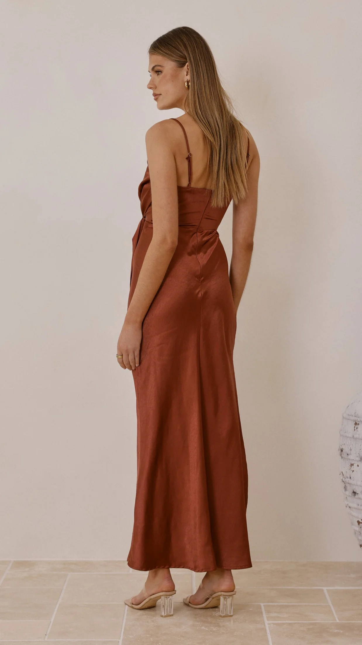 Yasmeen Tie Front Maxi Dress - Rust - Image 6