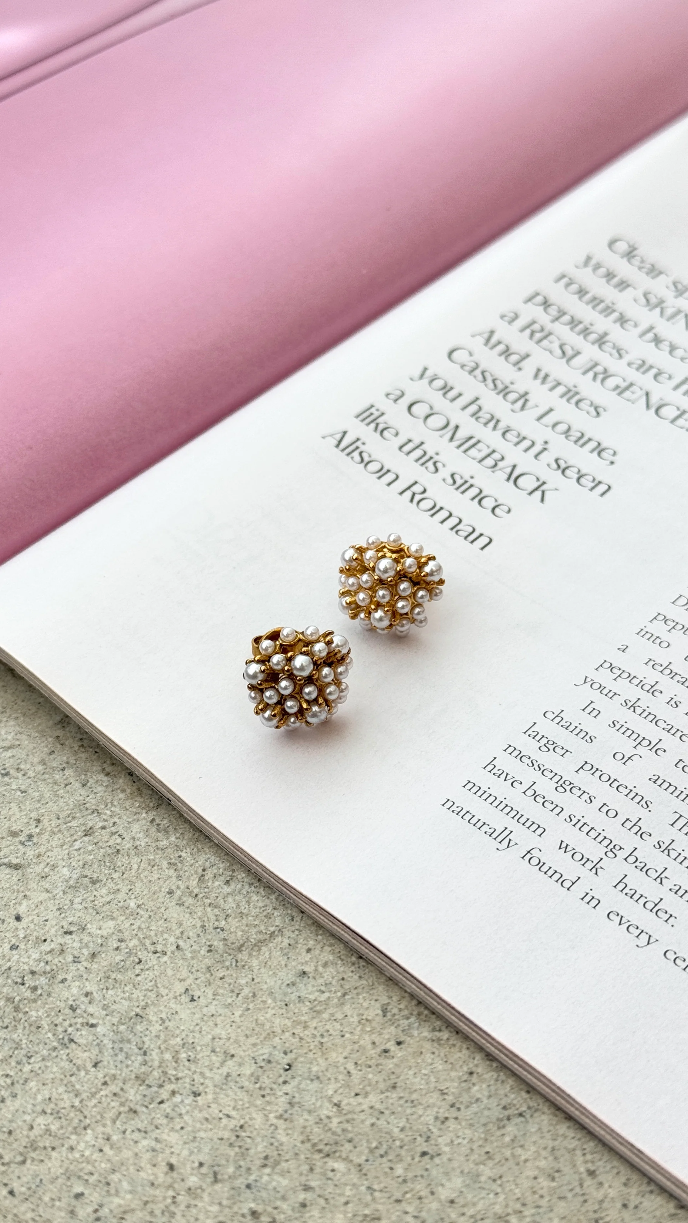 Yatima 18K Gold Earrings - Gold / Pearl - Image 3