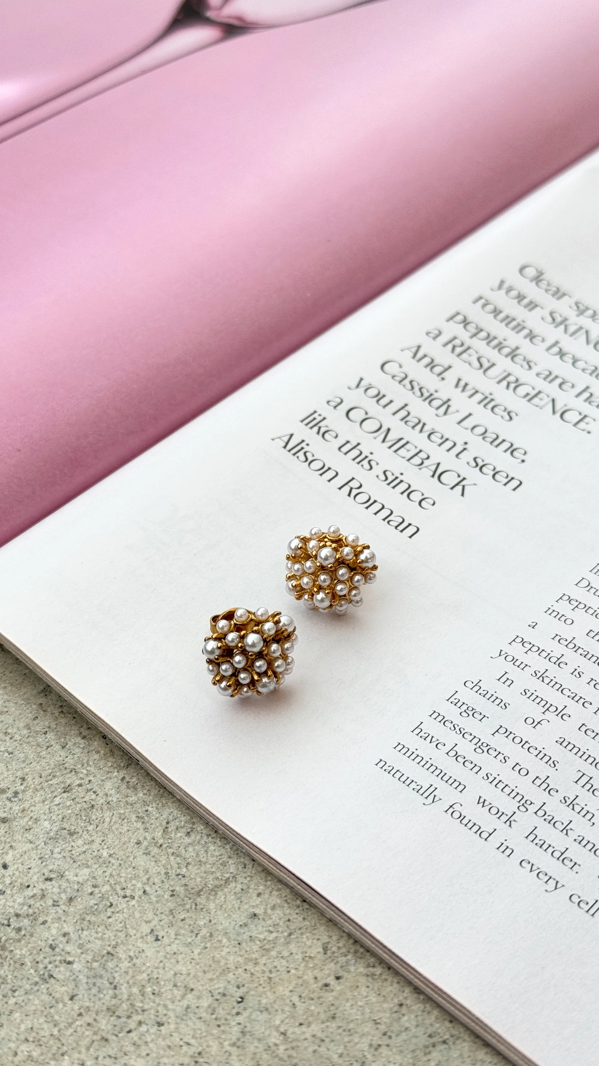 Yatima 18K Gold Earrings - Gold / Pearl - Image 5