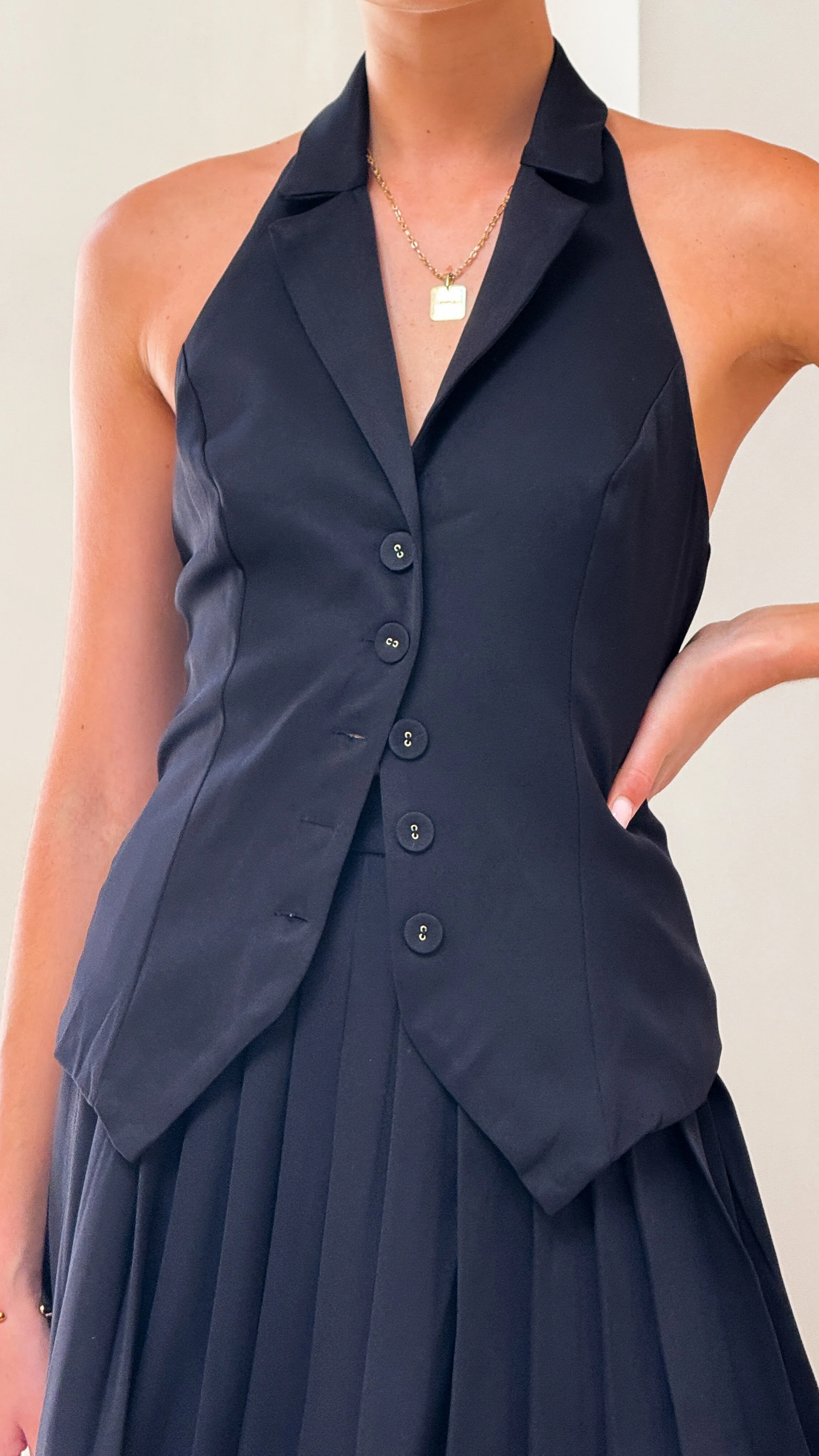 Yetta Vest Top - Black - Image 4
