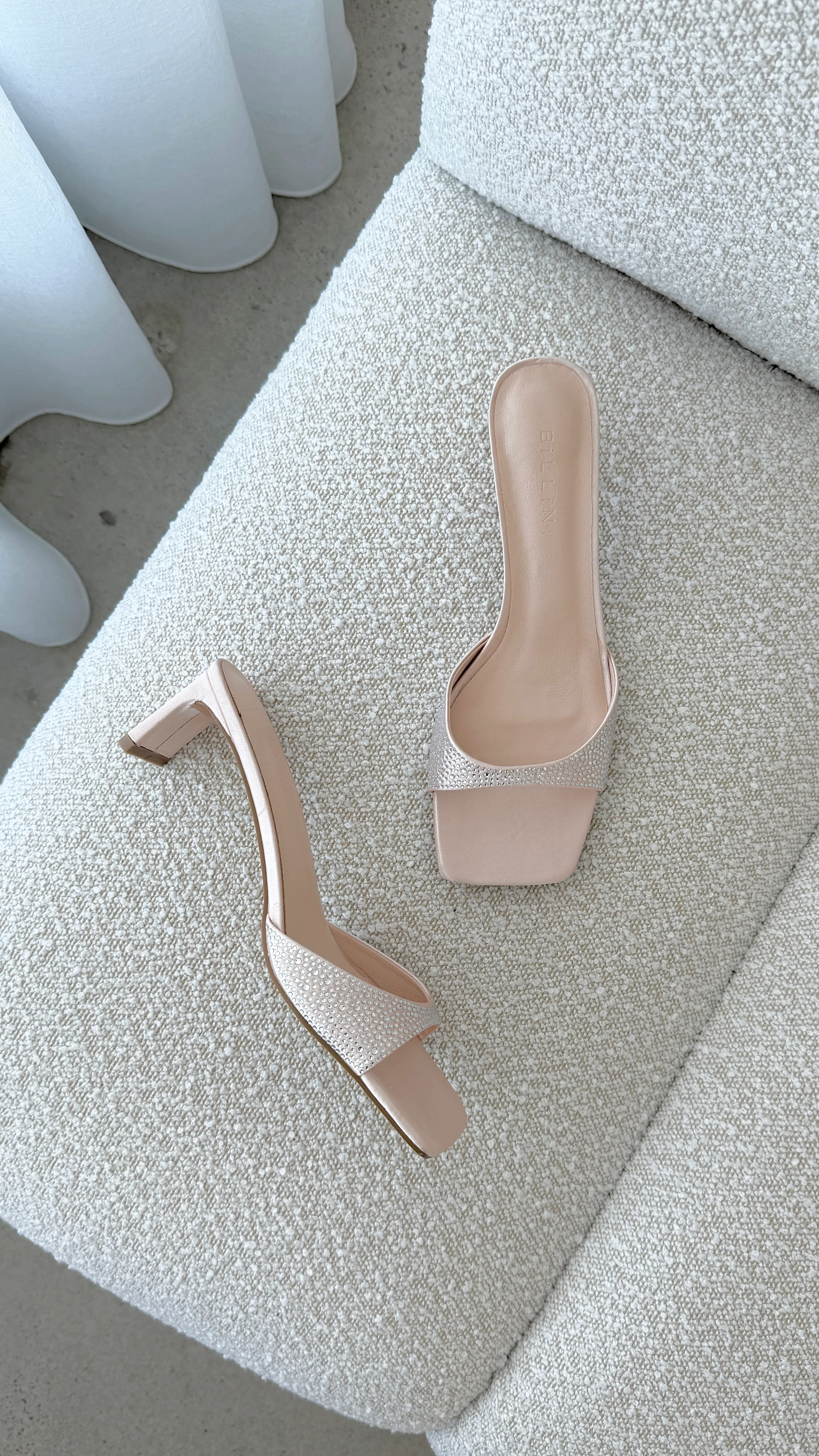 Yiri Heels - Champagne Satin Diamante - Image 2
