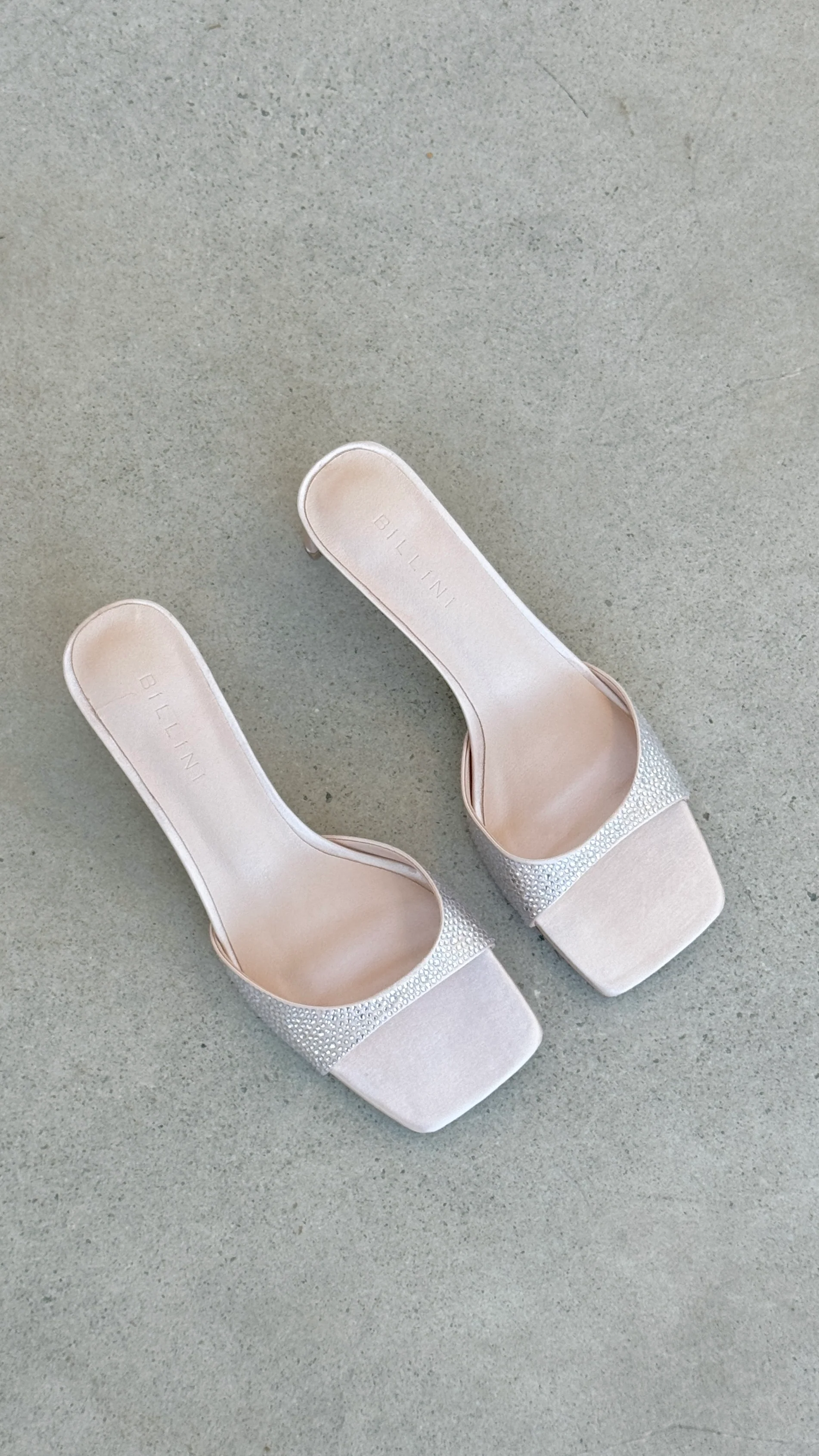 Yiri Heels - Champagne Satin Diamante - Image 3