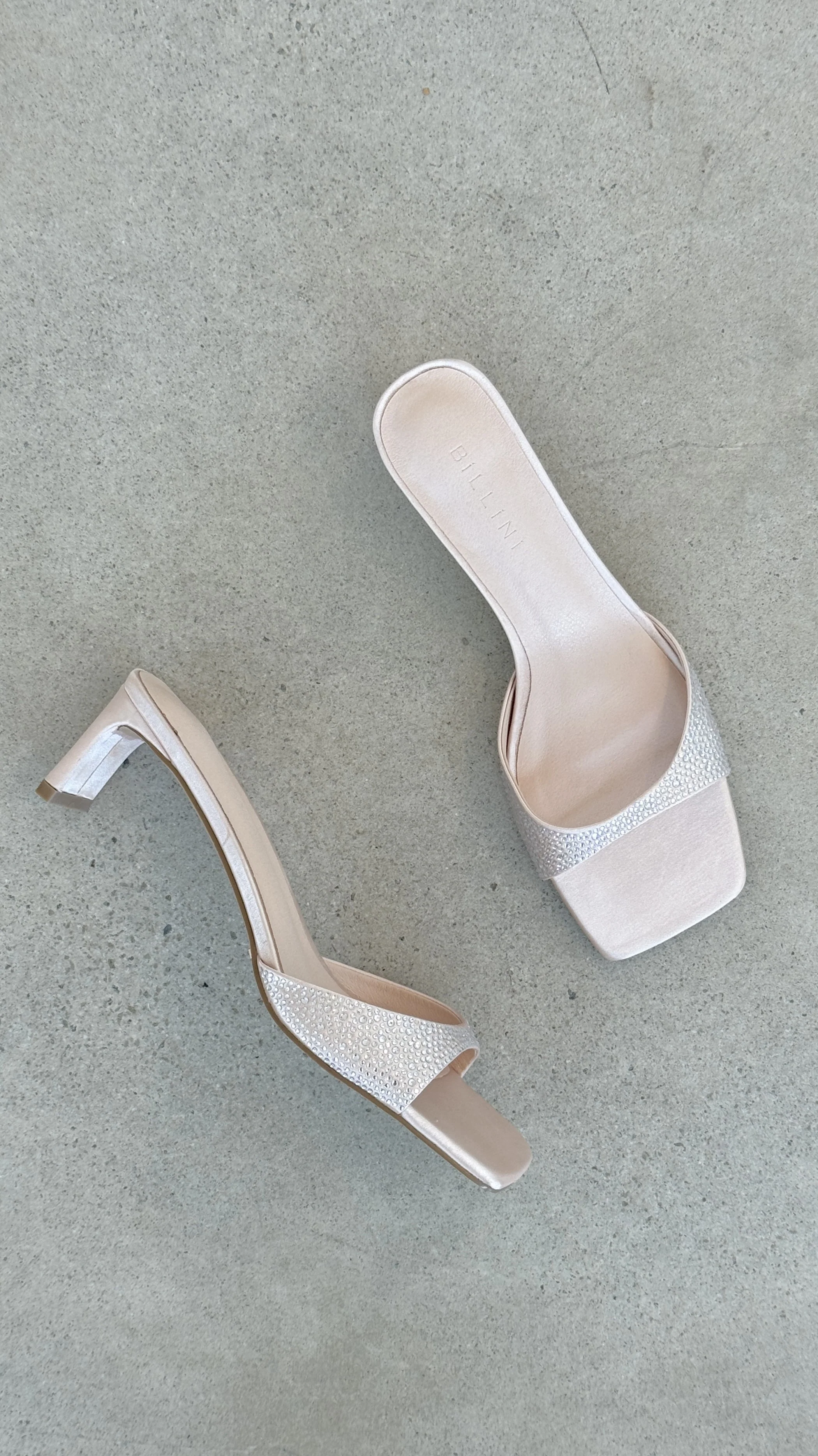 Yiri Heels - Champagne Satin Diamante - Image 4