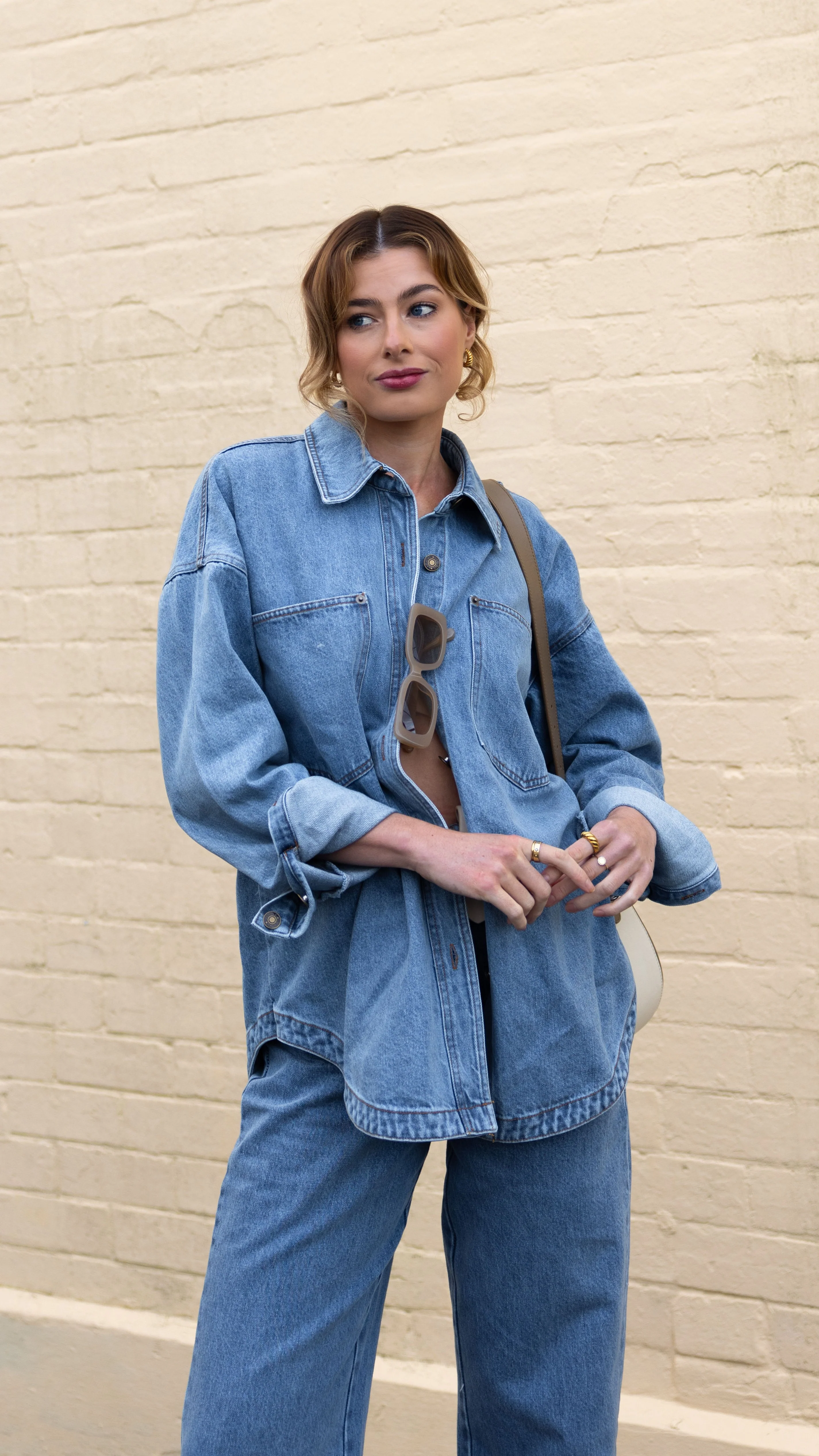 Zaeli Denim Oversized Shirt - Mid Blue - Image 4