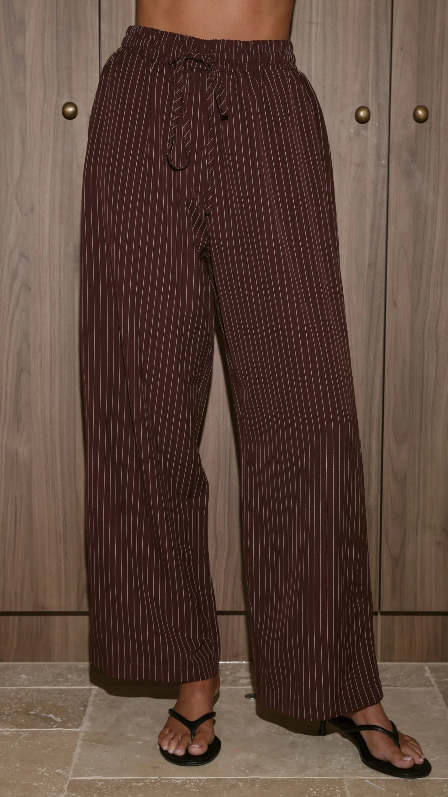 Zaila Pants - Burgundy/White Stripe - Image 4