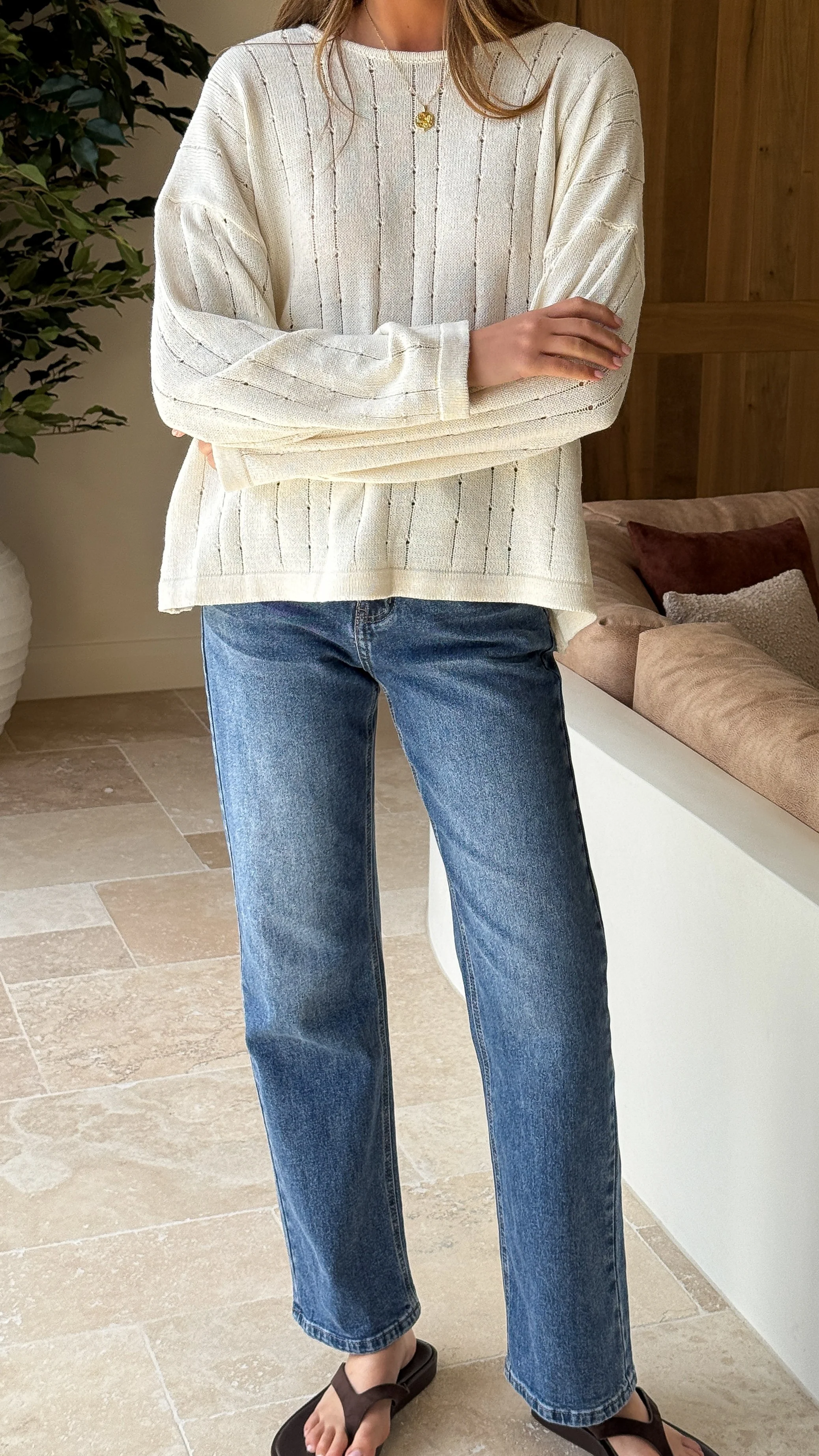 Zana Straight Leg Jeans - Mid Blue - Image 5