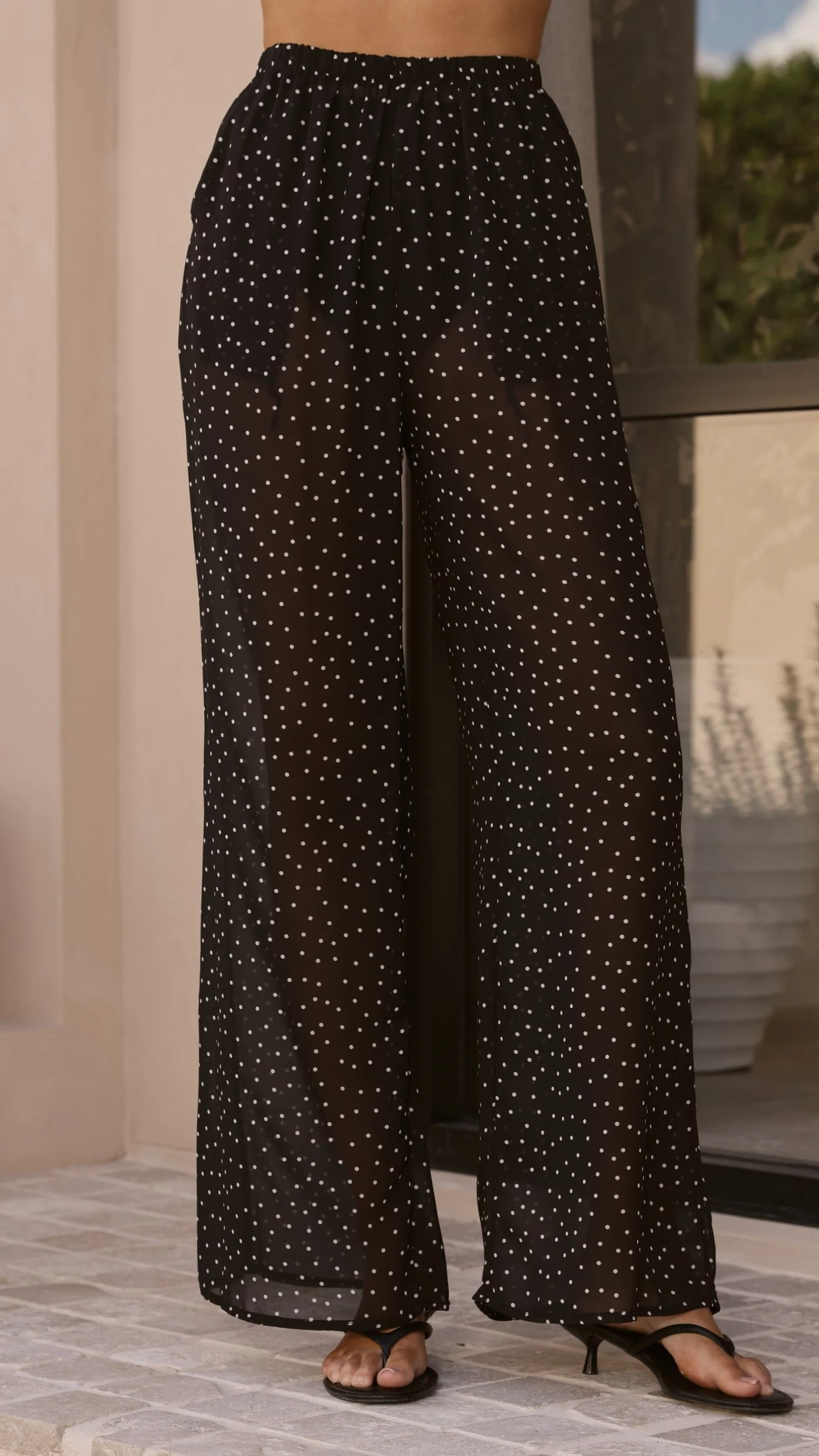 Zavier Oversized T-Shirt and Polka Dot Pants Set - White/Black - Image 3