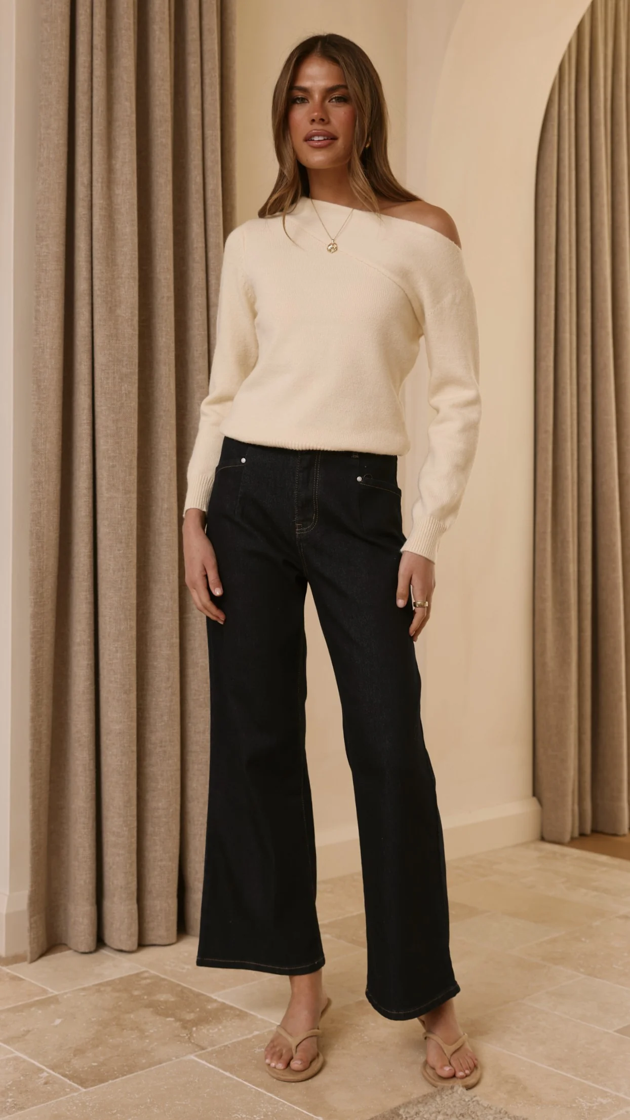 Zayleigh Straight Leg Jeans - Dark Denim