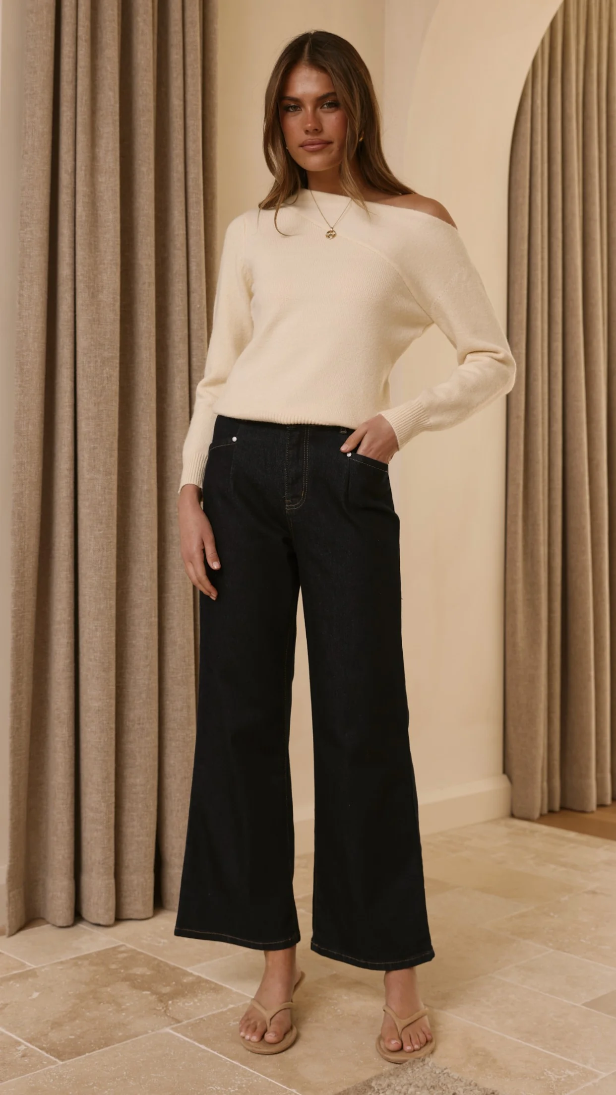 Zayleigh Straight Leg Jeans - Dark Denim - Image 3